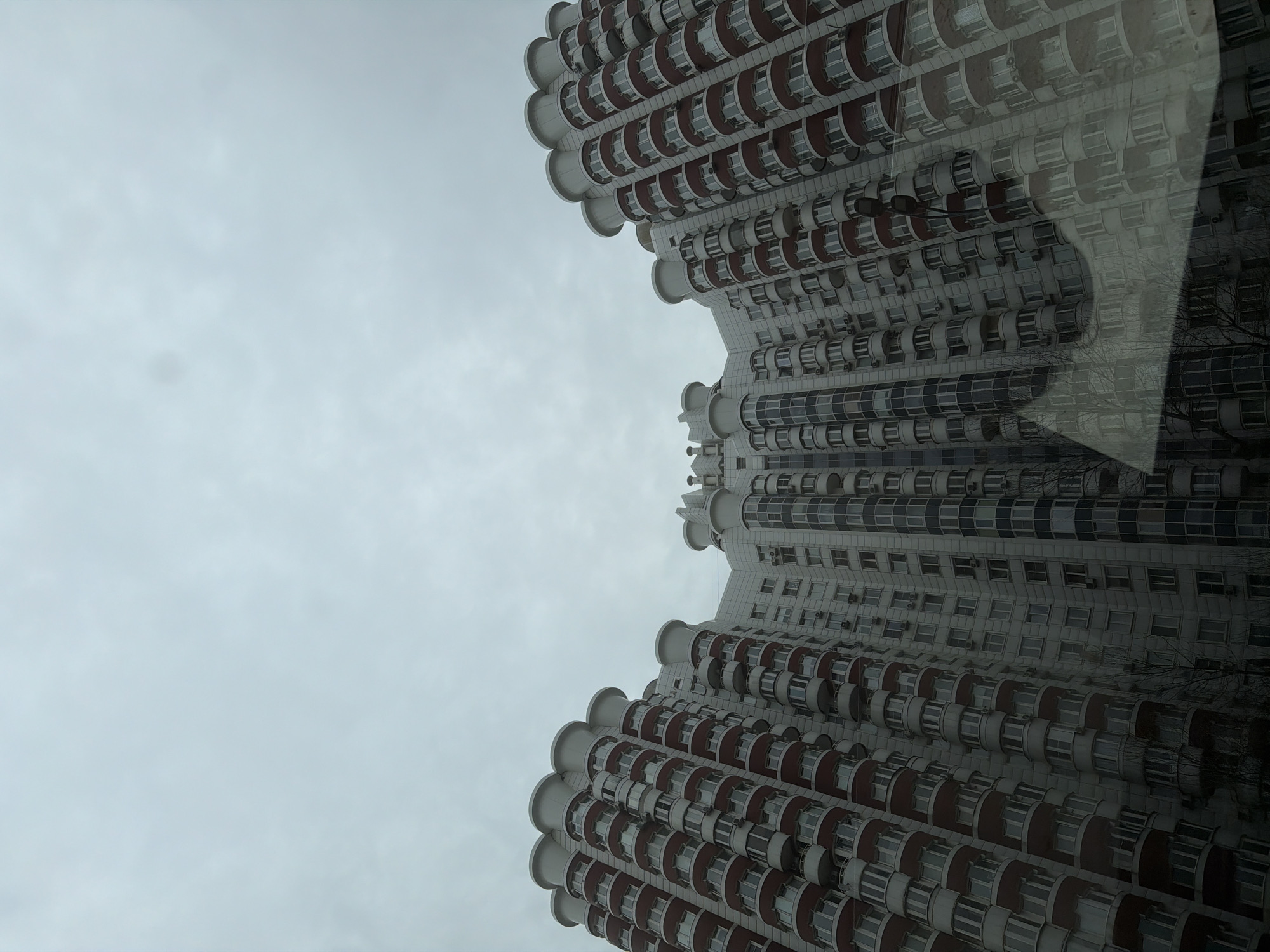 Moscow residential building photographed from street level