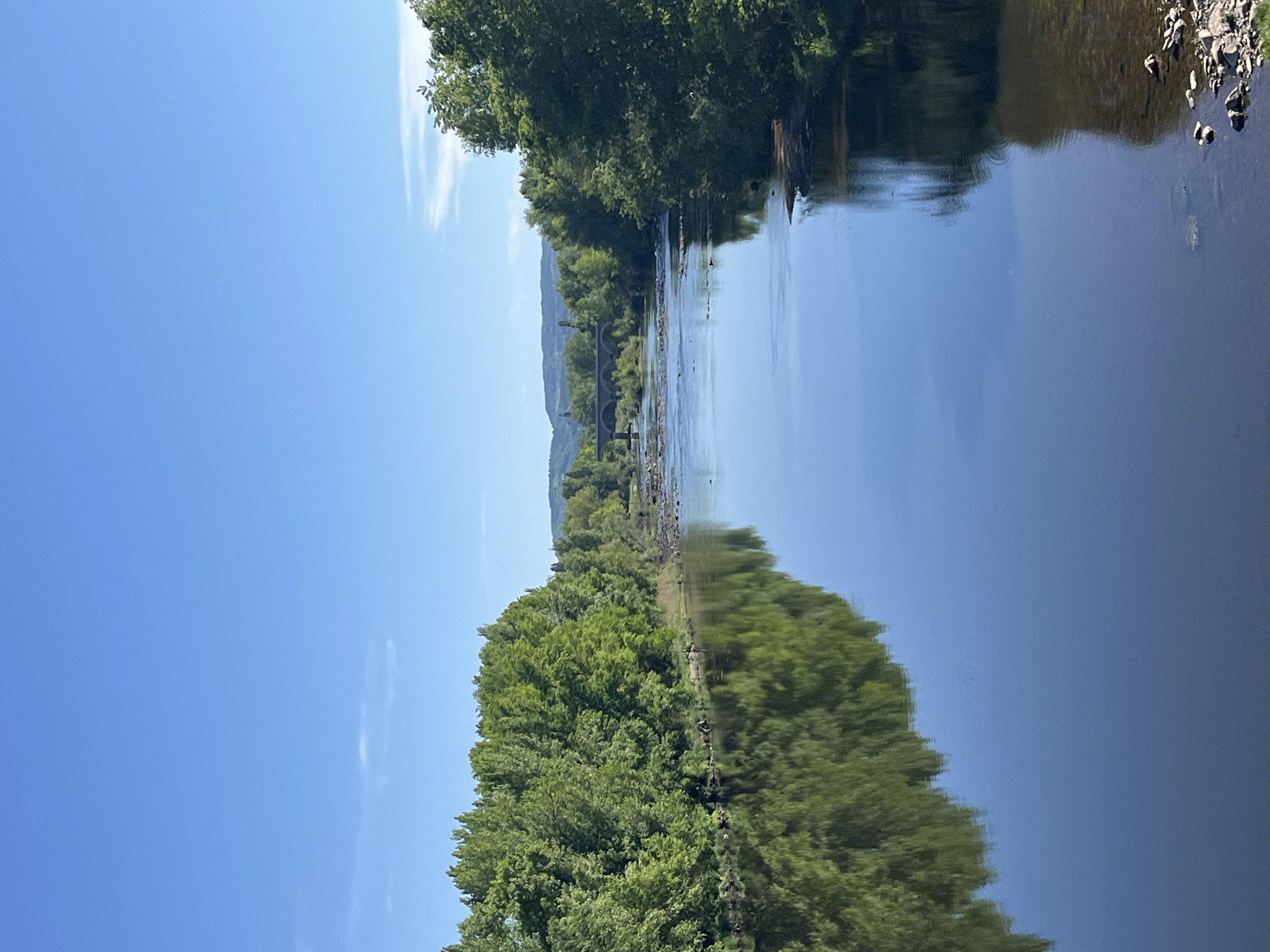 Peaceful river reflection scene documented in Andrézieux-Bouthéon, France