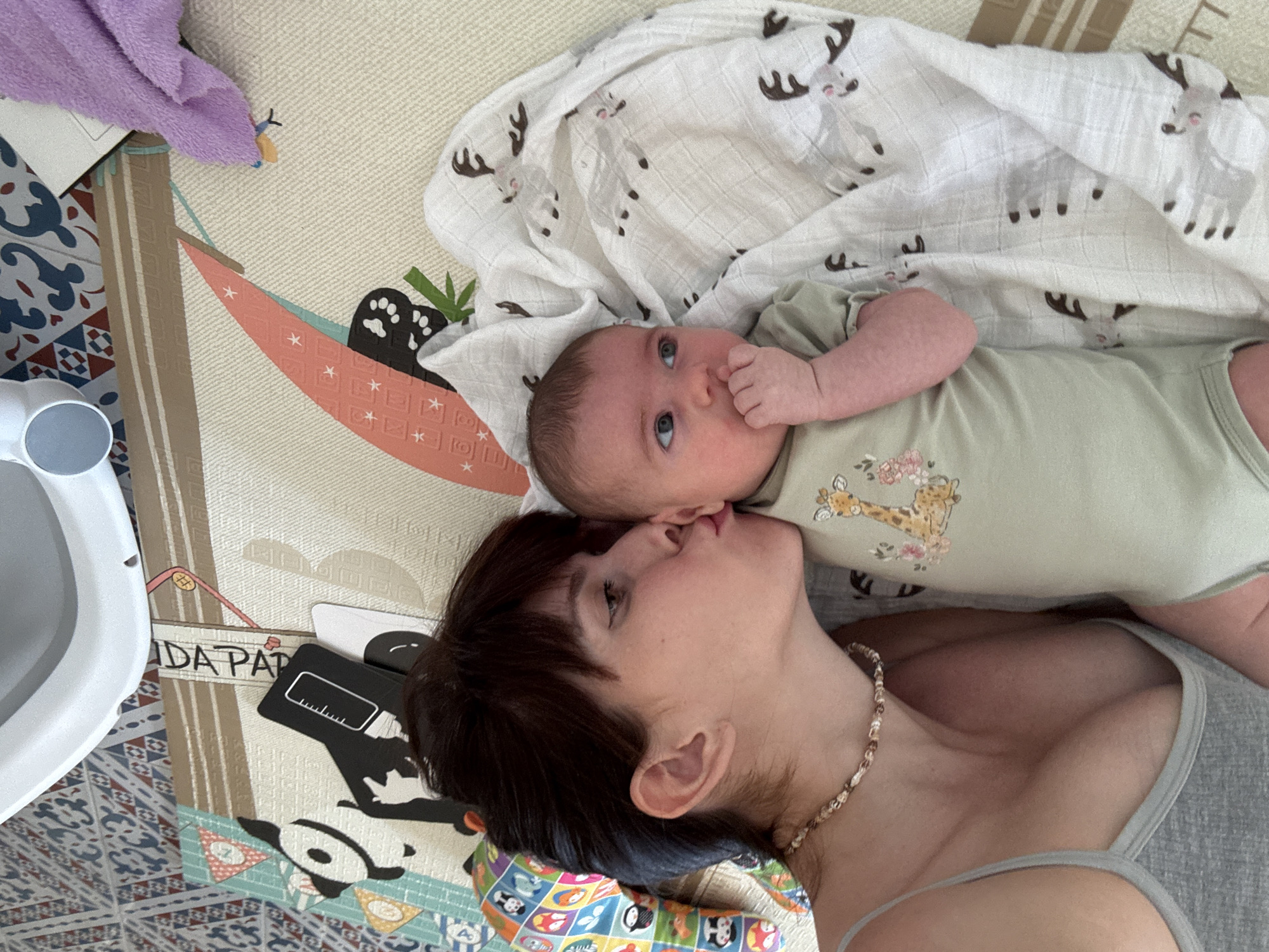 Quiet afternoon cuddles with a baby in Isola delle Femmine