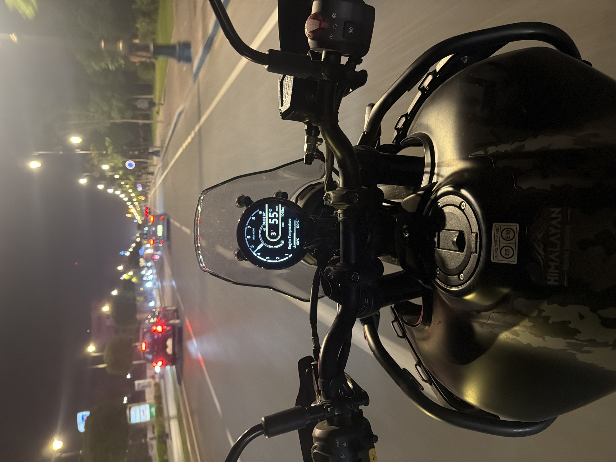 Nighttime motorcycle journey documented in Ouahat Sidi Brahim, Morocco