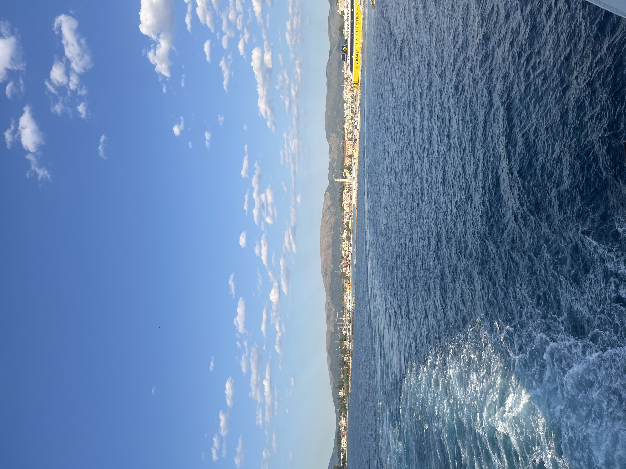 Ferry arriving into Zakynthos harbor, Greece