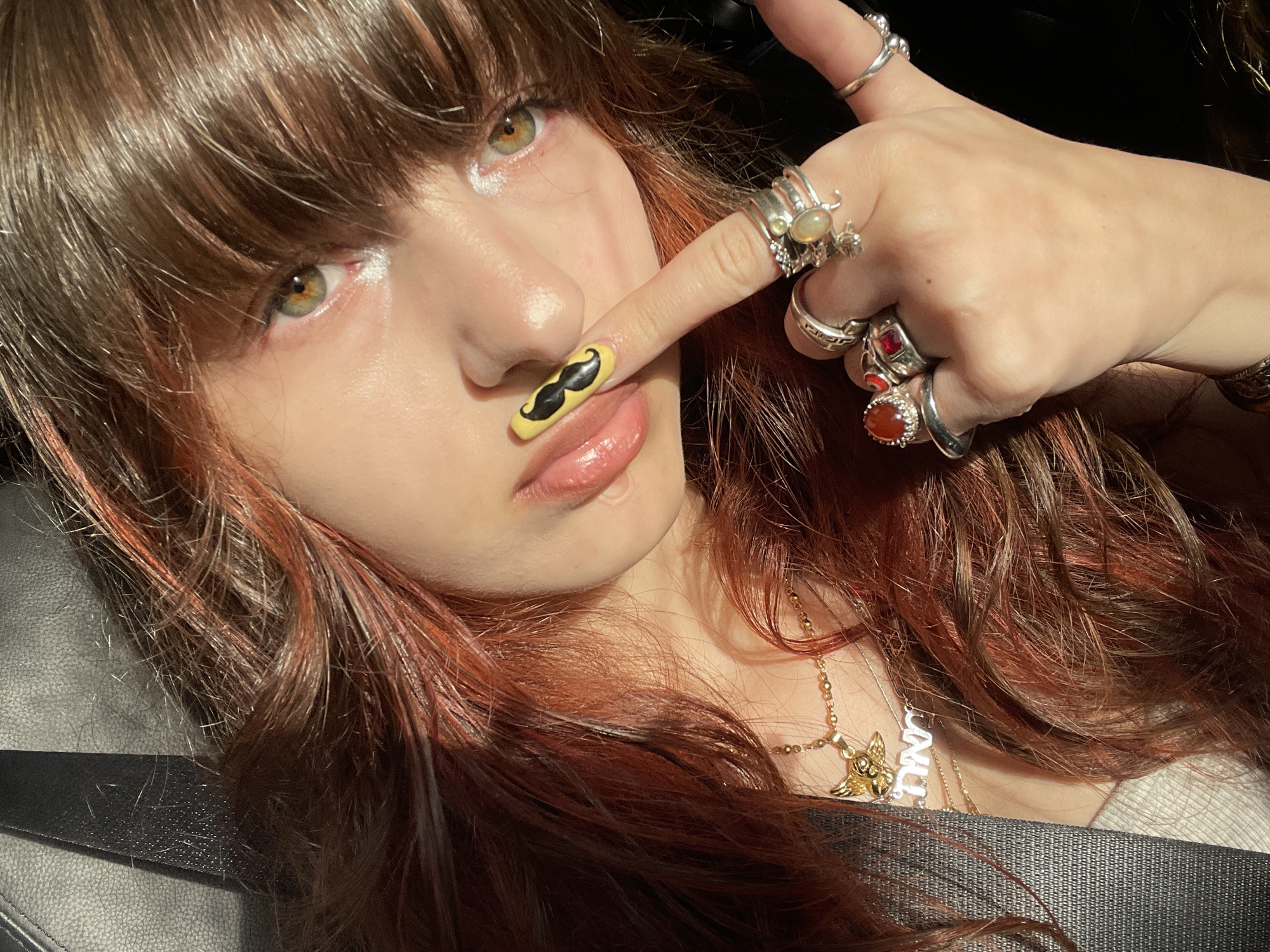 Young woman takes casual selfies in Raanana elevator, car