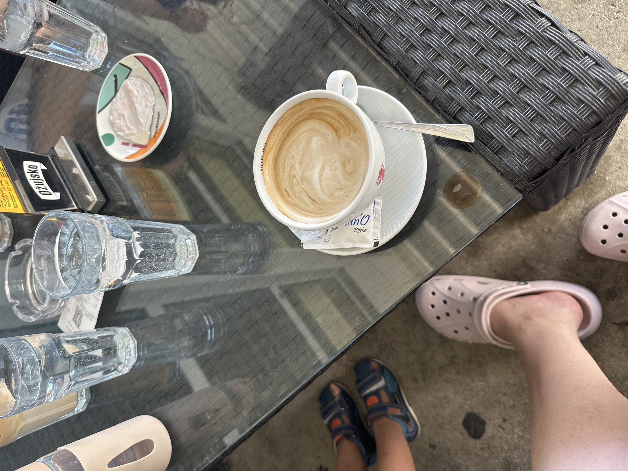 Lazy coffee morning at a Rijeka outdoor café