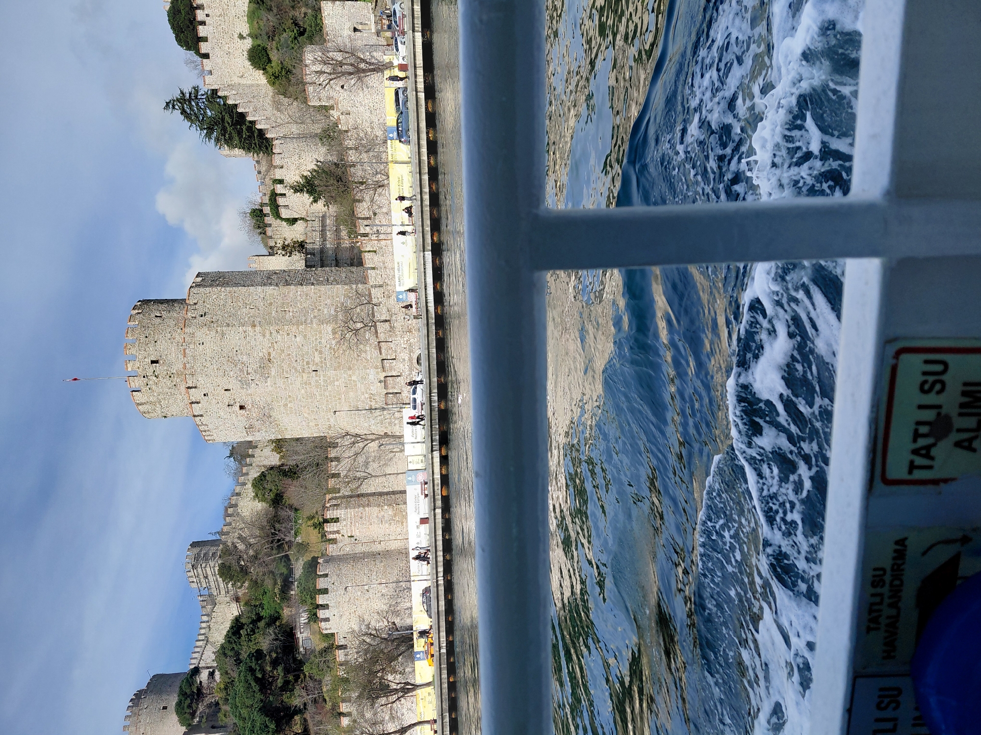 Morning boat journey captures Sarıyer fortress and cityscape views
