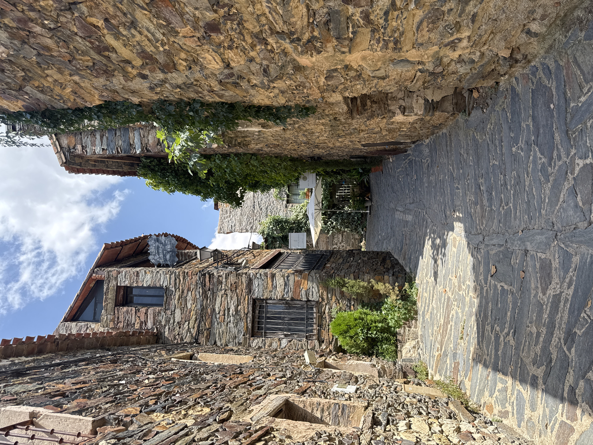 Patones de Arriba's slate streets and stone architecture up close