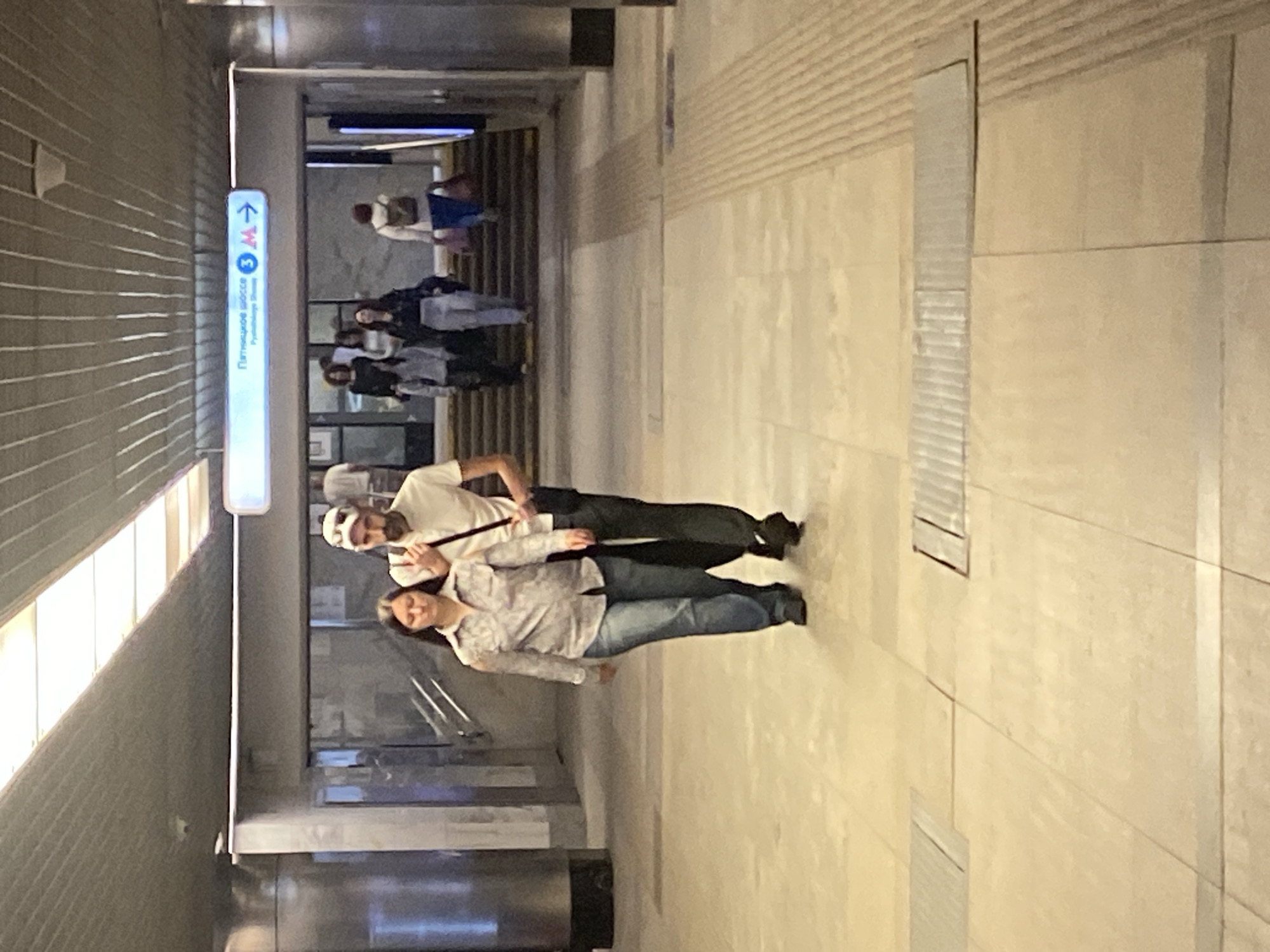 Afternoon street life around a Khimki metro hub