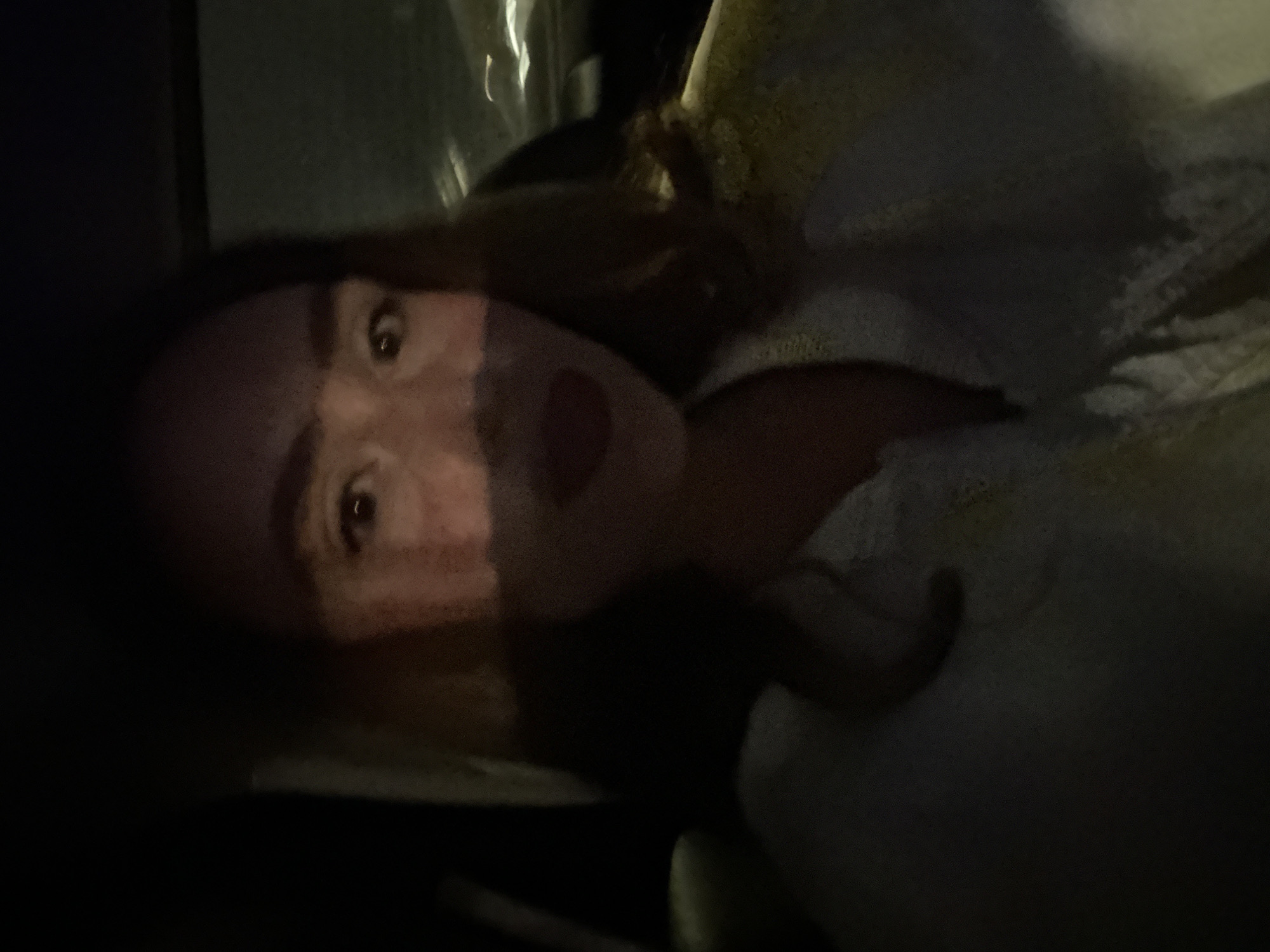 Woman observed in dark environment in Surgut, Russia
