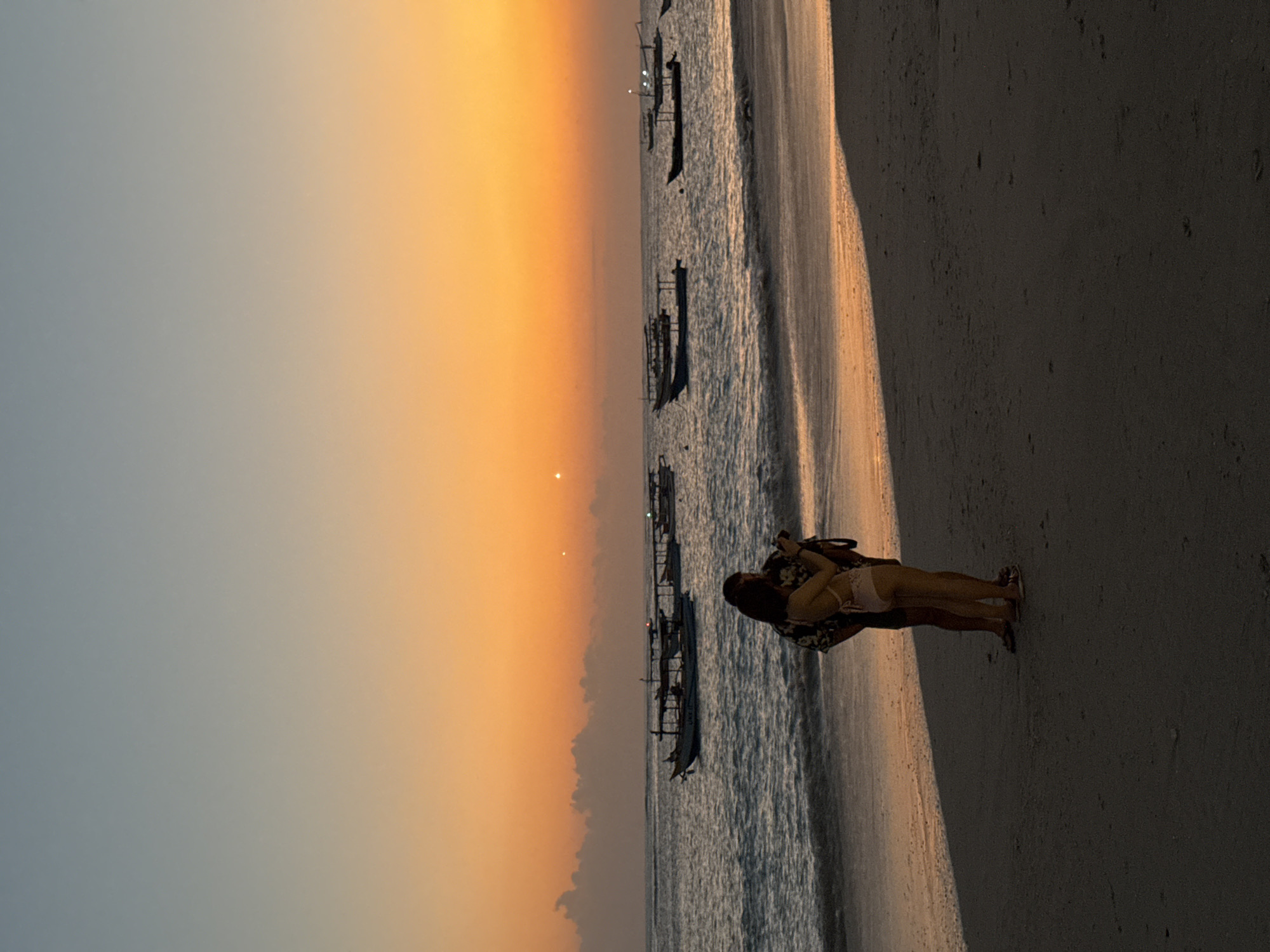 Sunset gathering observed at Kuta Beach, Indonesia