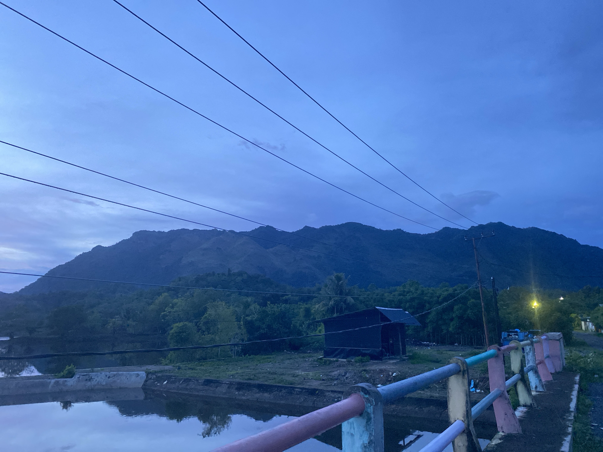 Twilight at a reservoir in Aneuk Paya, Aceh