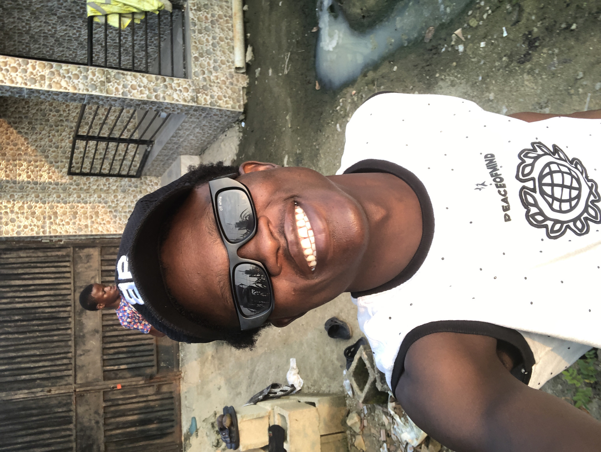 Selfie session in Ado, Nigeria with designer streetwear details