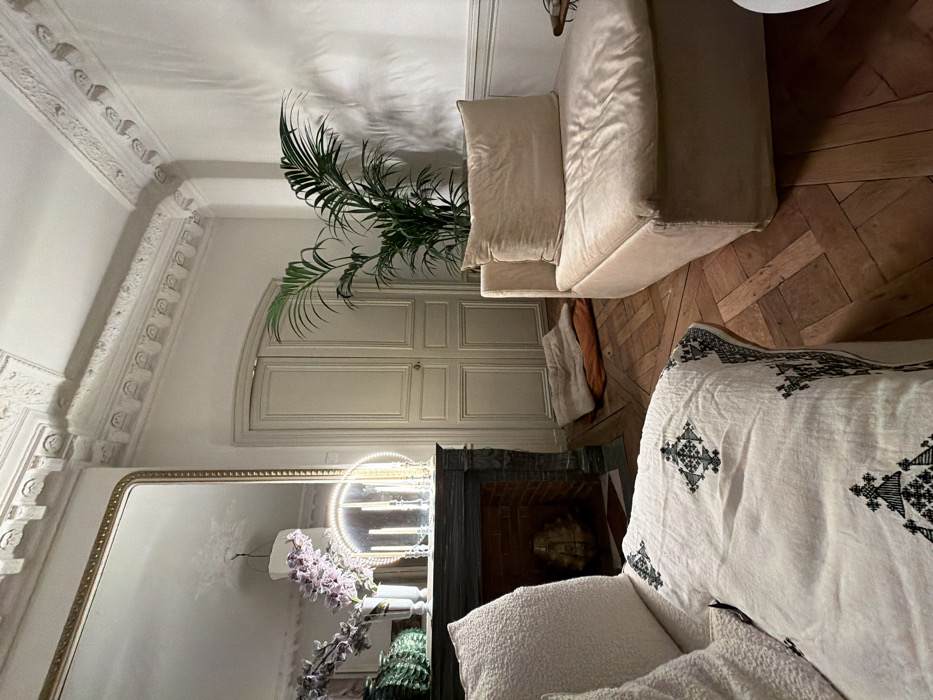 Evening moments captured inside classic Parisian Haussmannian apartment