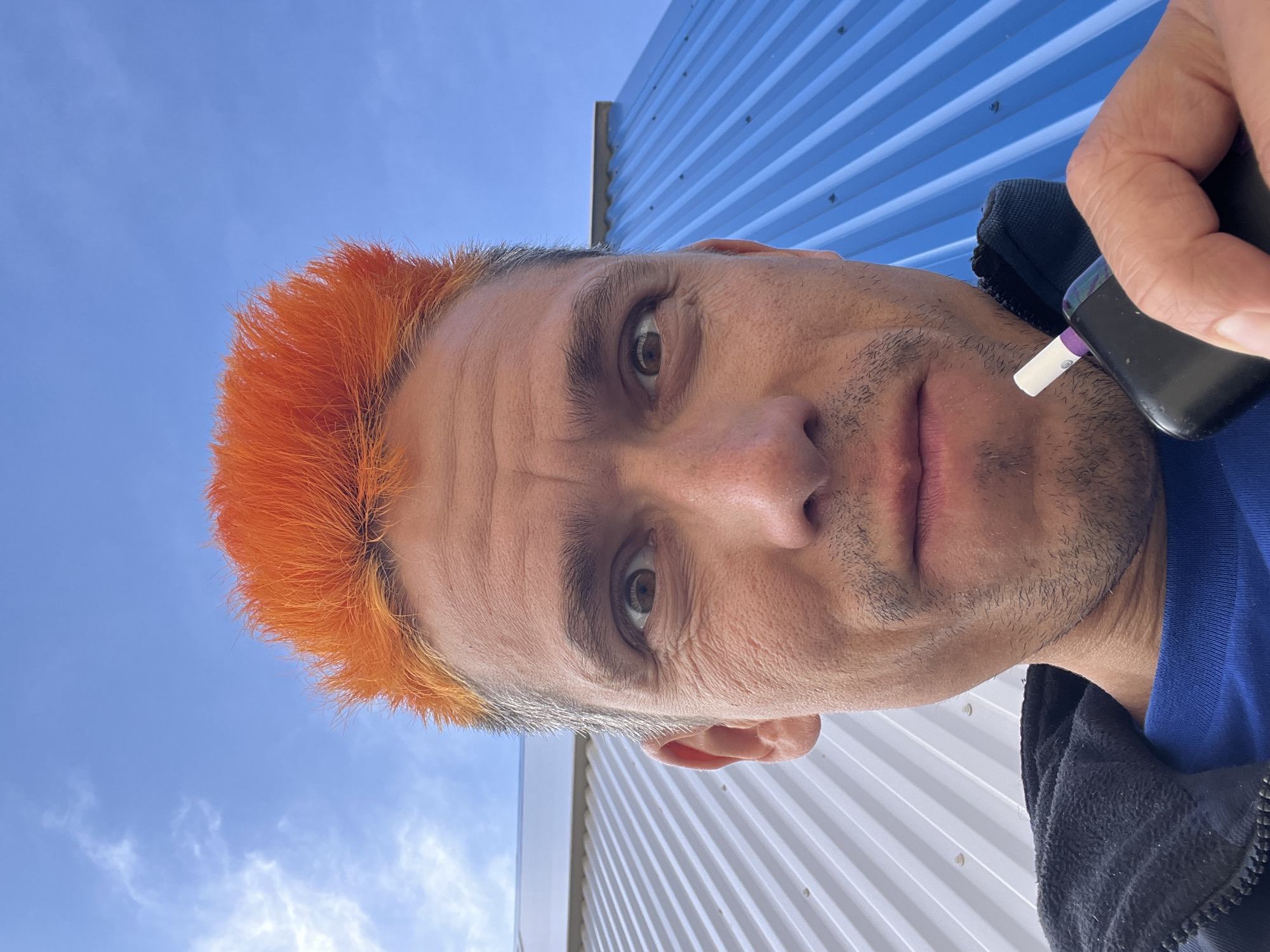Orange-haired man photographed in Chaikovsky, Russia