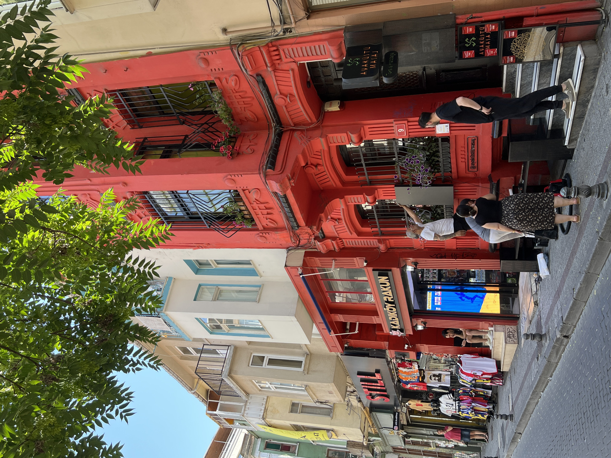 Sunny afternoon on Kadıköy's colorful commercial streets