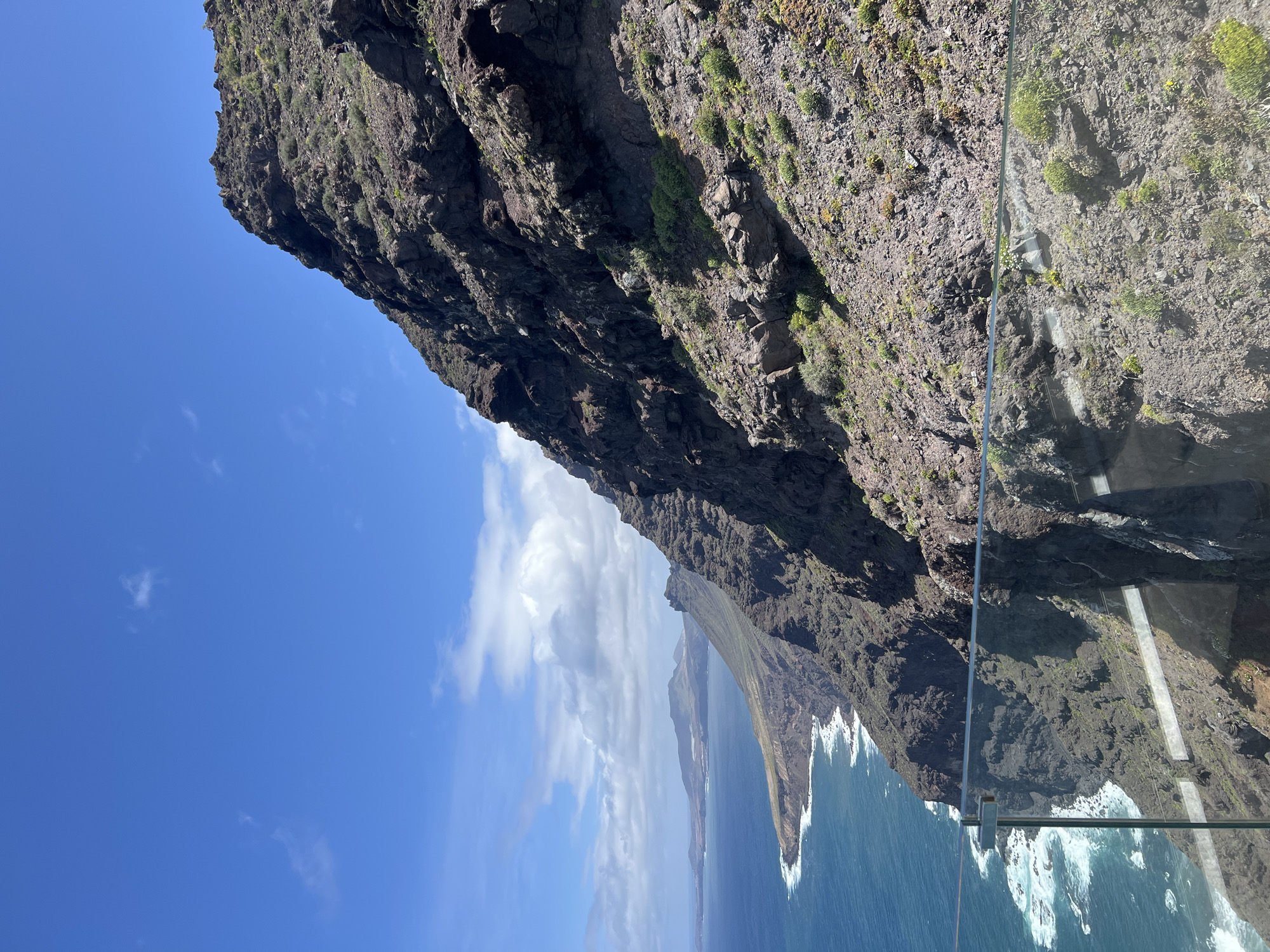 Glass platform overlook captured at Tirma cliff viewpoint, Spain