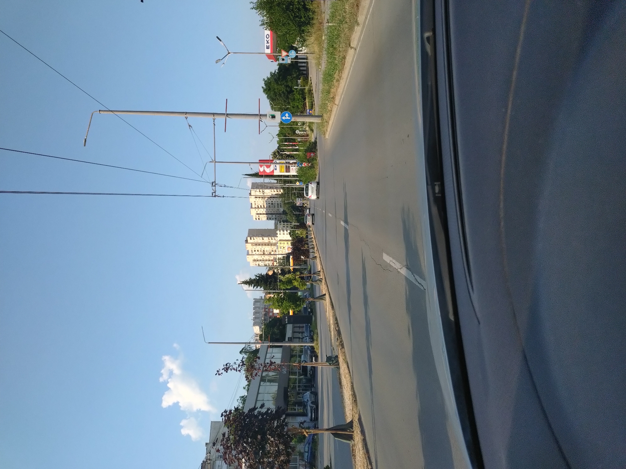 Driving through Stara Zagora on a sunny summer afternoon