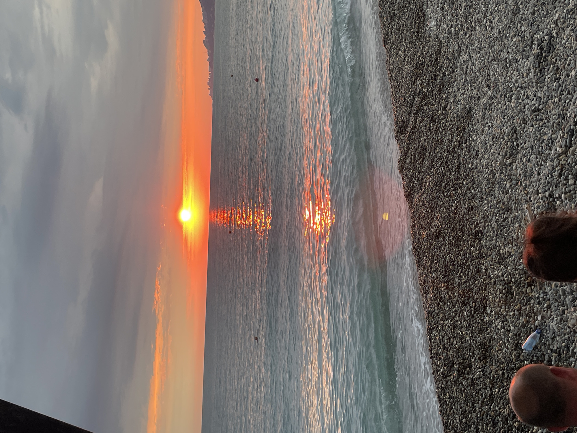 Black Sea sunset from a Khostinskiy beach in Sochi