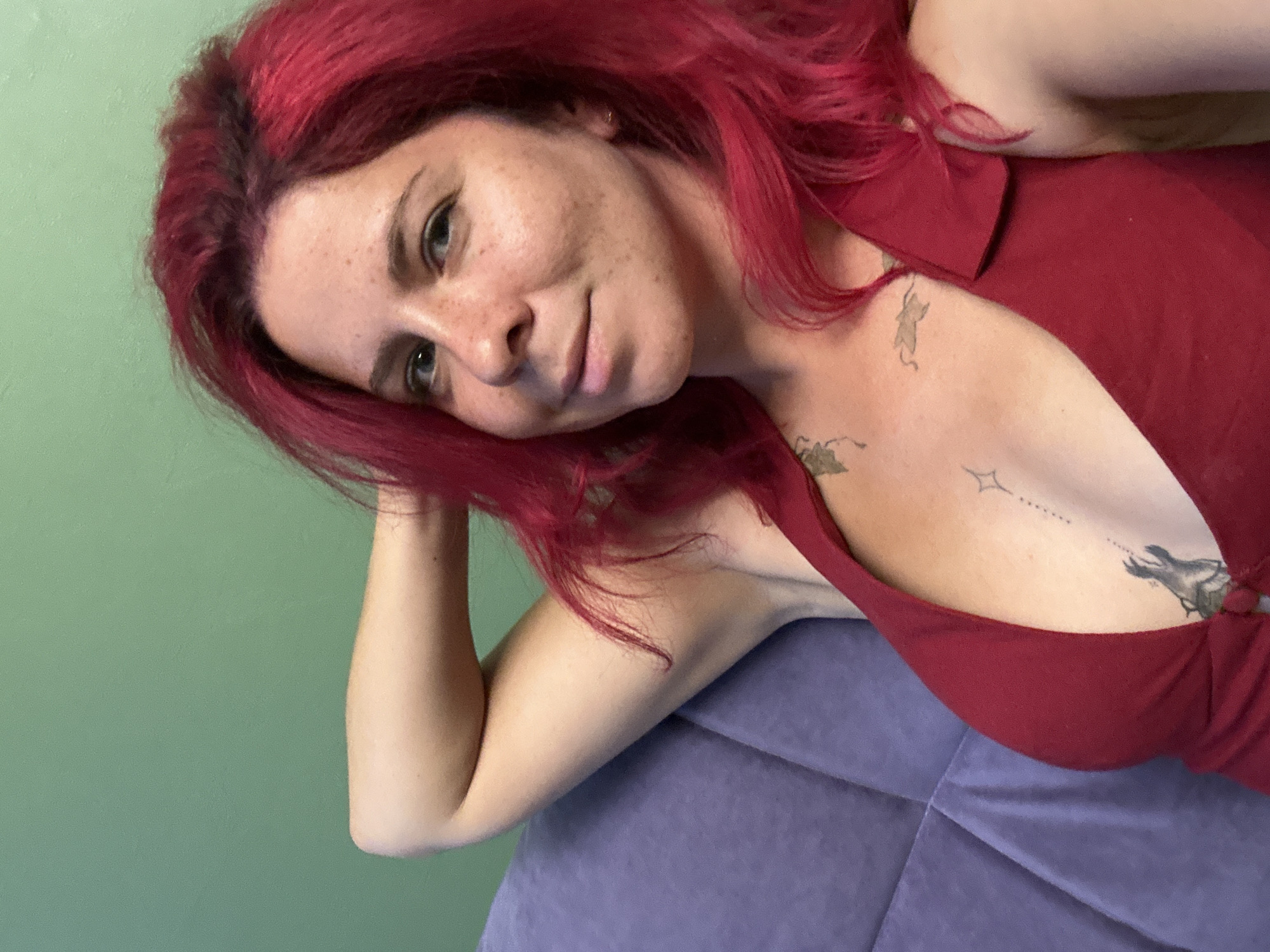 Portrait of red-haired woman photographed in Novosibirsk