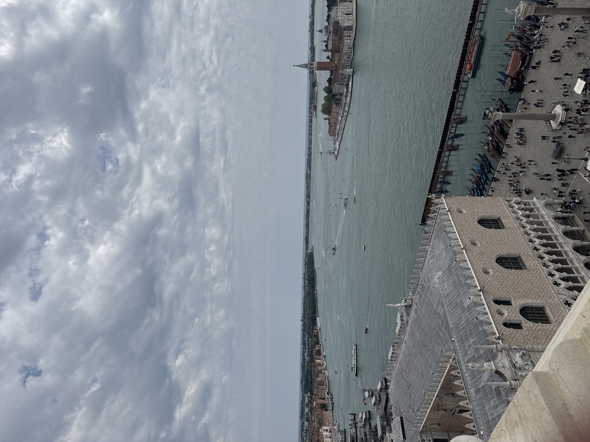 Aerial views captured of Venice under cloudy skies