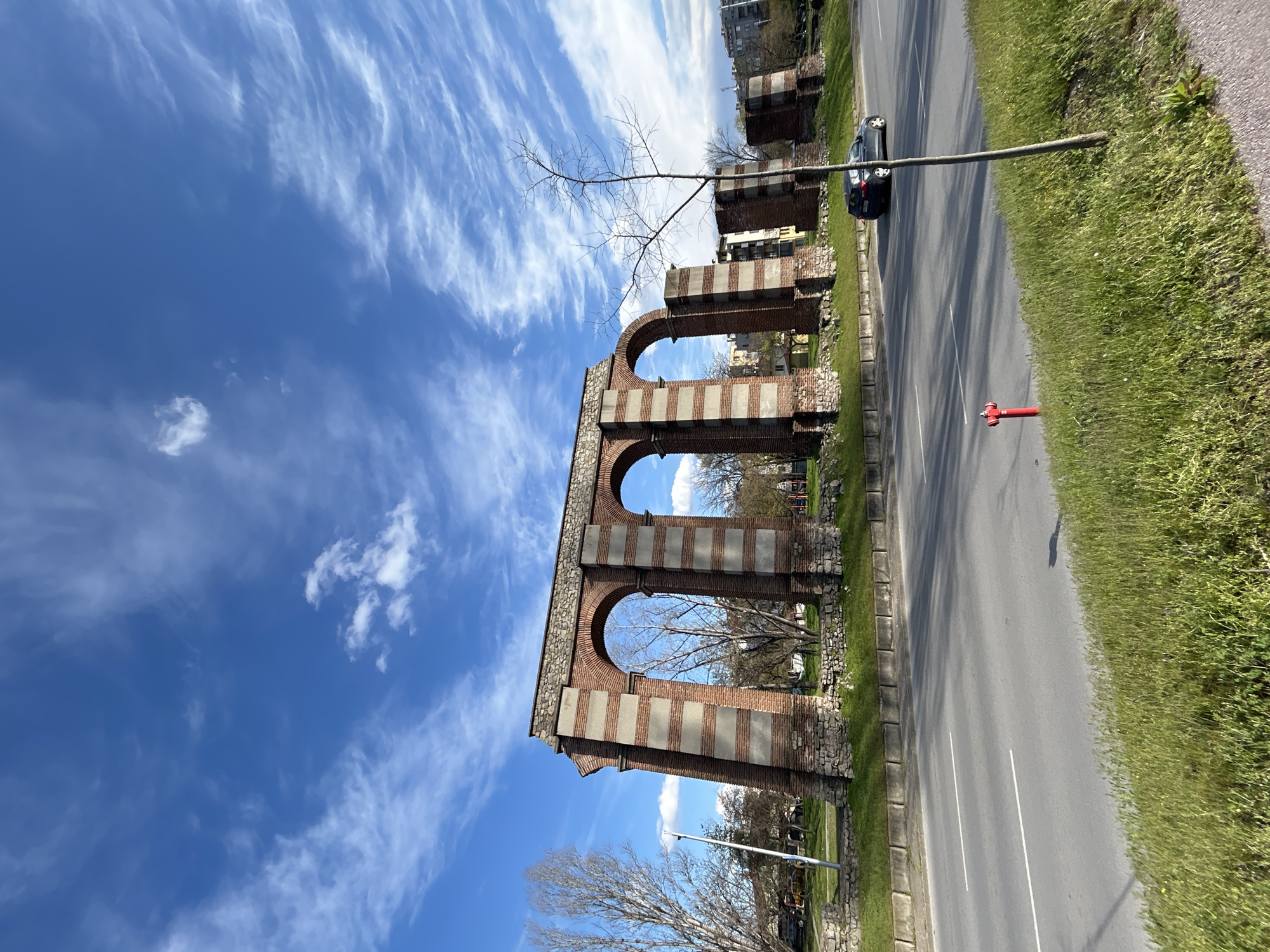Spring landscape captured from moving vehicle near Plovdiv, Bulgaria