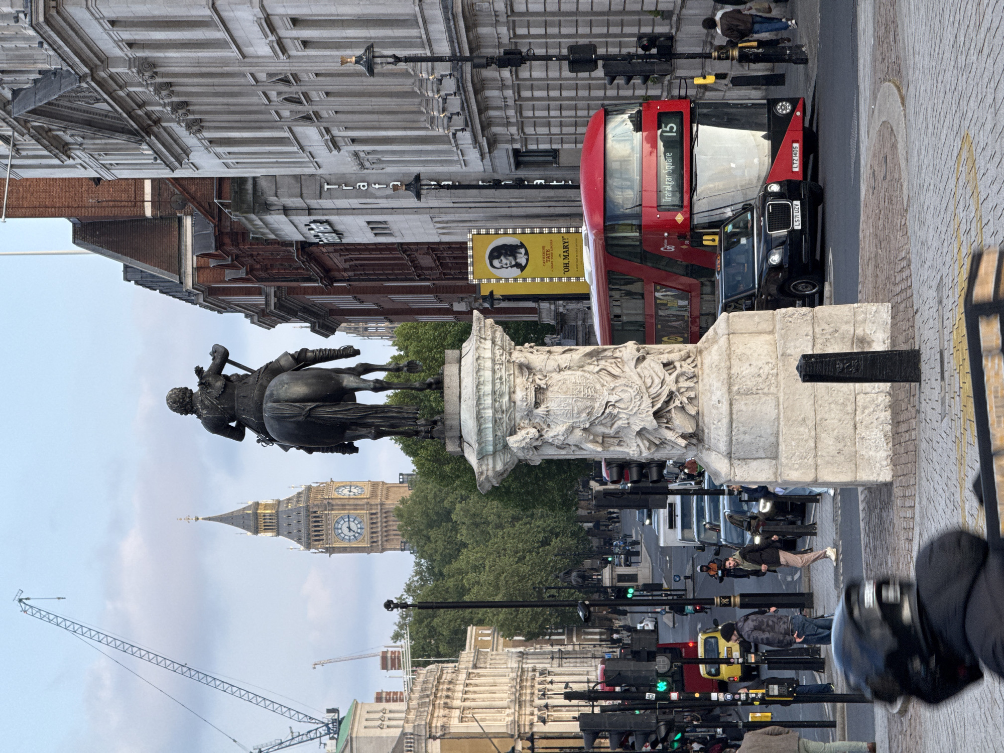 Evening street scenes documented near Big Ben in London