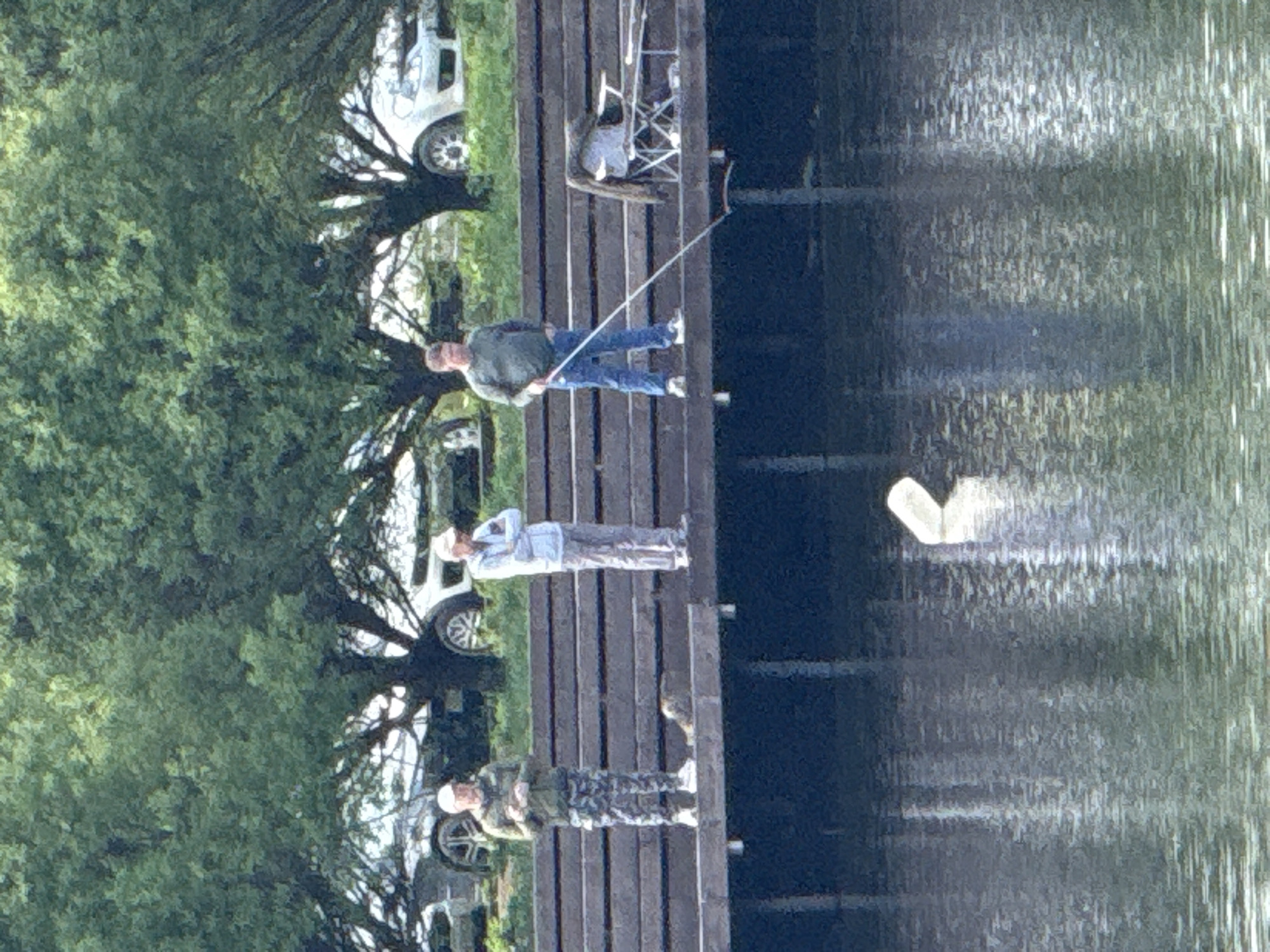 Morning fishing gathering observed at Dmitrov waterfront pier