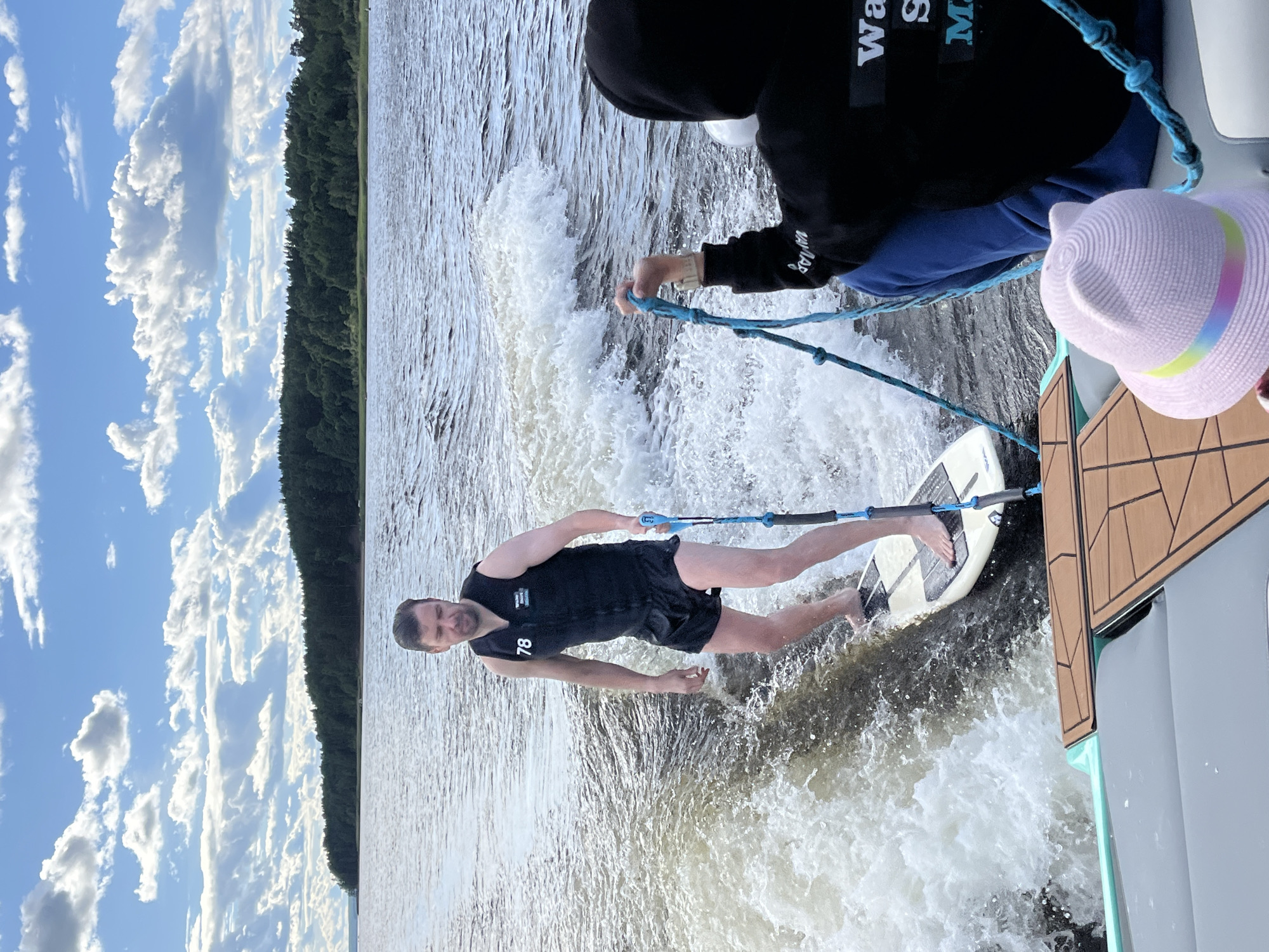 Wakesurfing a Russian lake in Gromovo, summer 2026