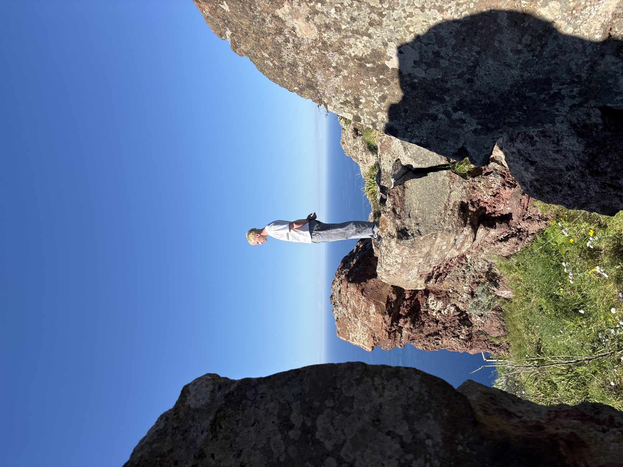 Person spotted on scenic cliffs in Lipari, Italy