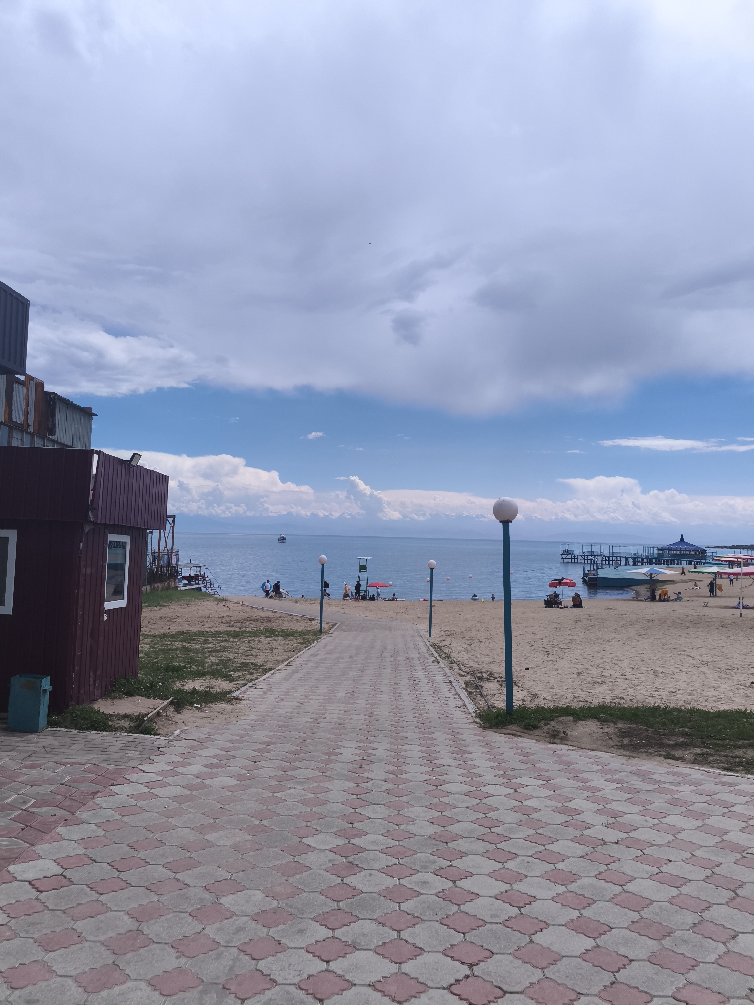 Cloudy day on the shores of Lake Issyk-Kul, Kyrgyzstan