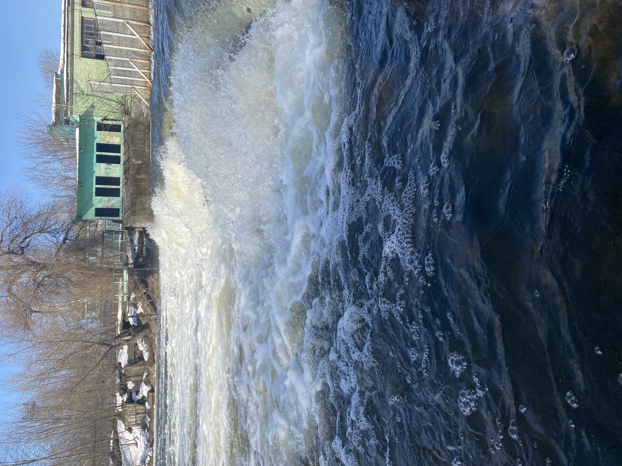 Waterfall and fishing activity documented in Postol, Russia