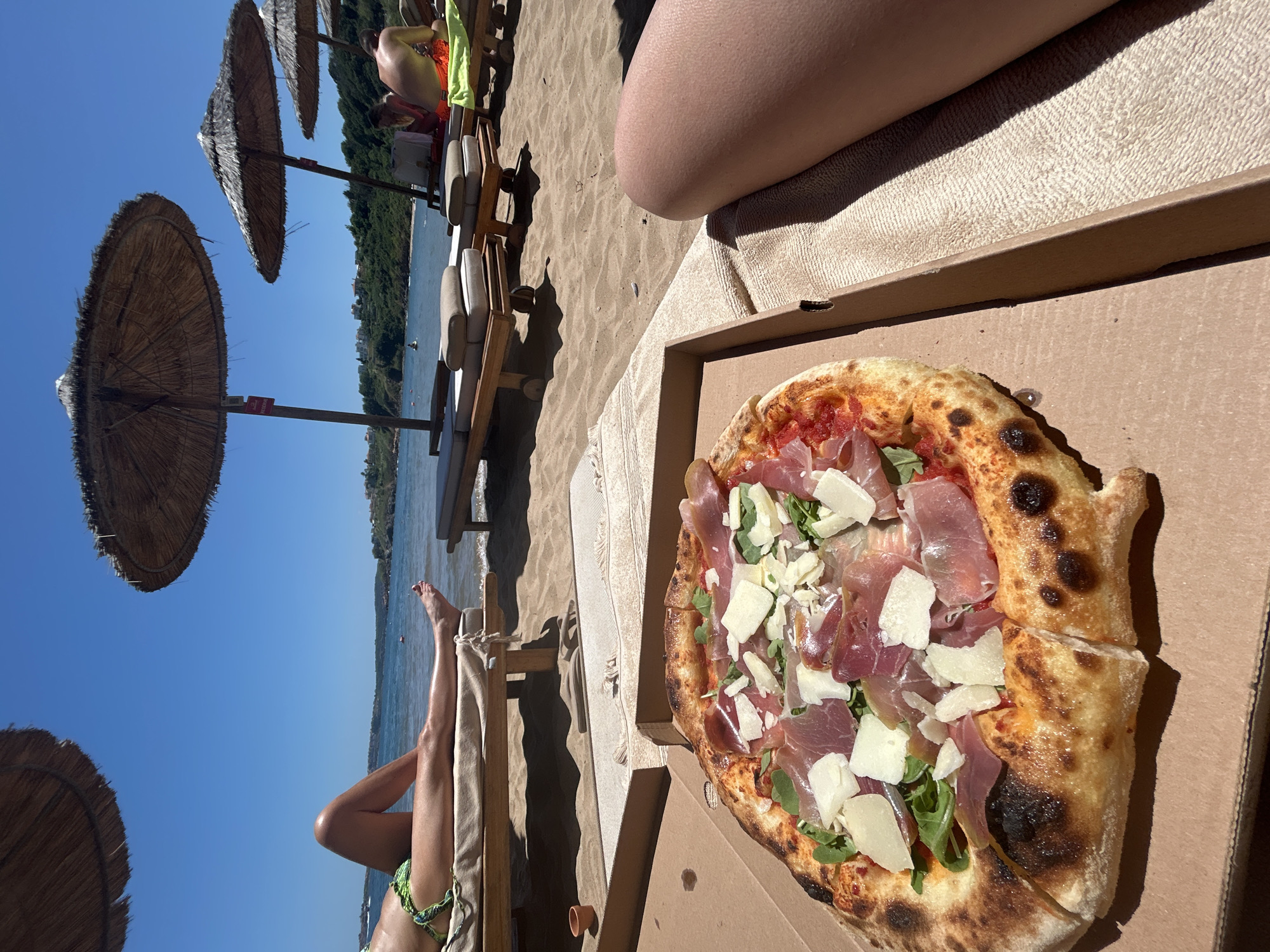 Neapolitan pizza on the beach in Chernomorets, Bulgaria