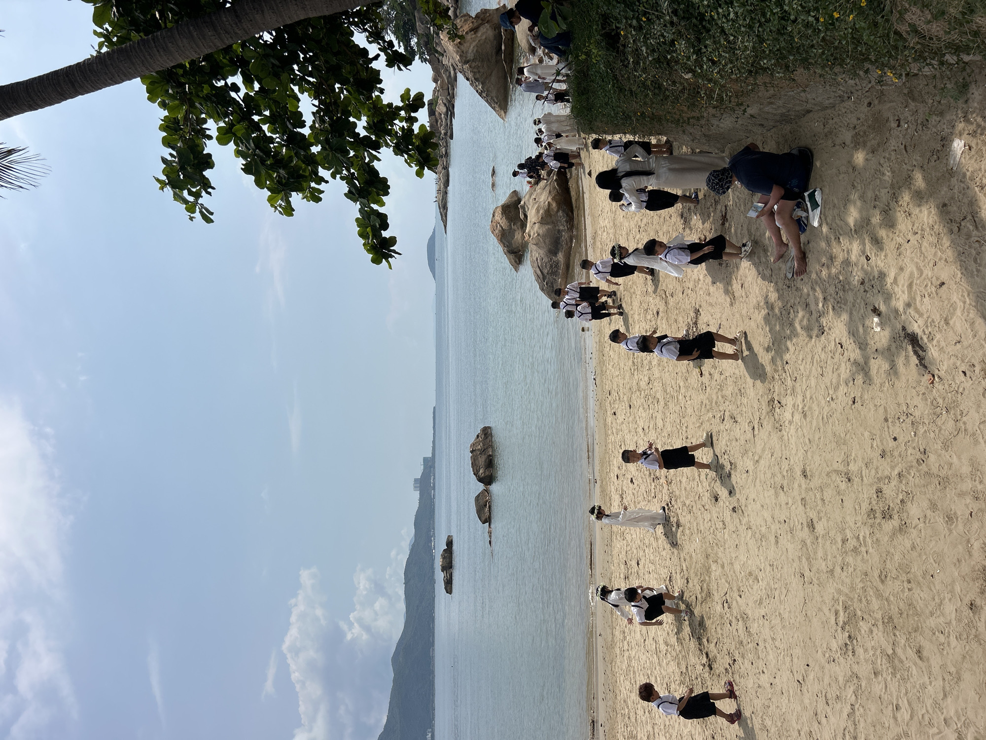 Group gathering observed on Nha Trang beach during early morning