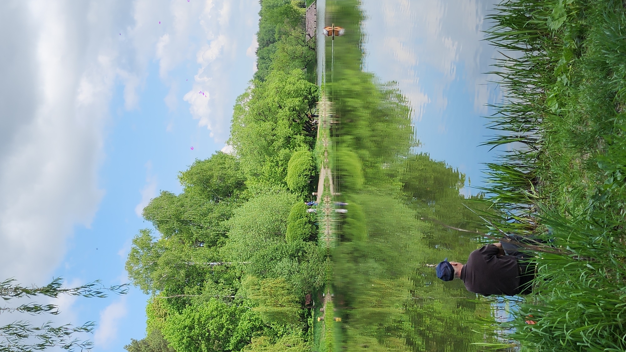 Early morning park activities observed in Khimki lakeside area