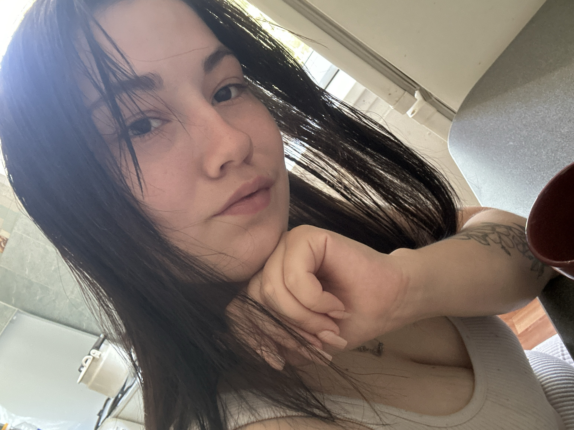 Morning selfies and nature photography documented in Chaikovsky