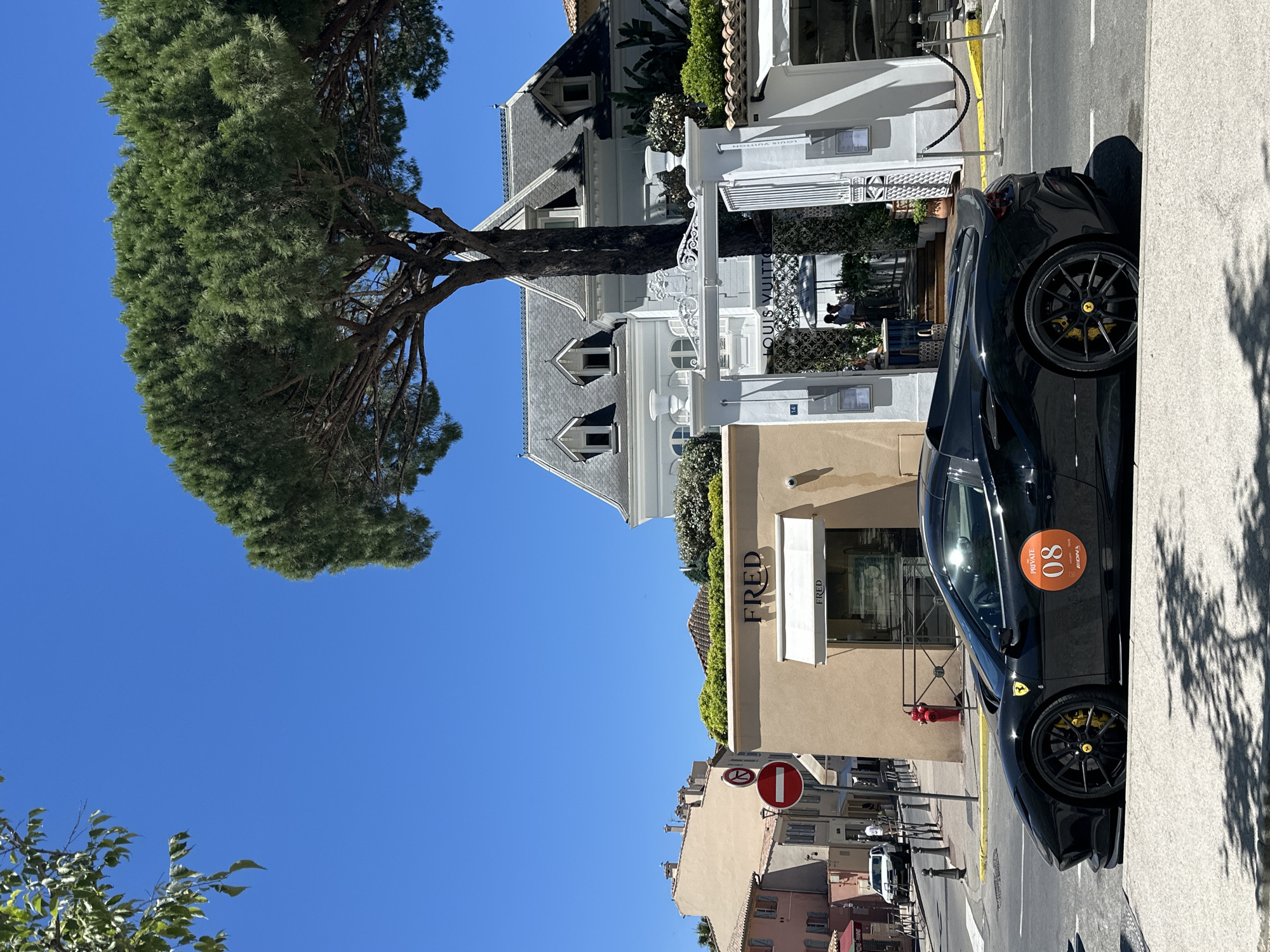Black Ferrari spotted amid luxury shopping in Saint-Tropez