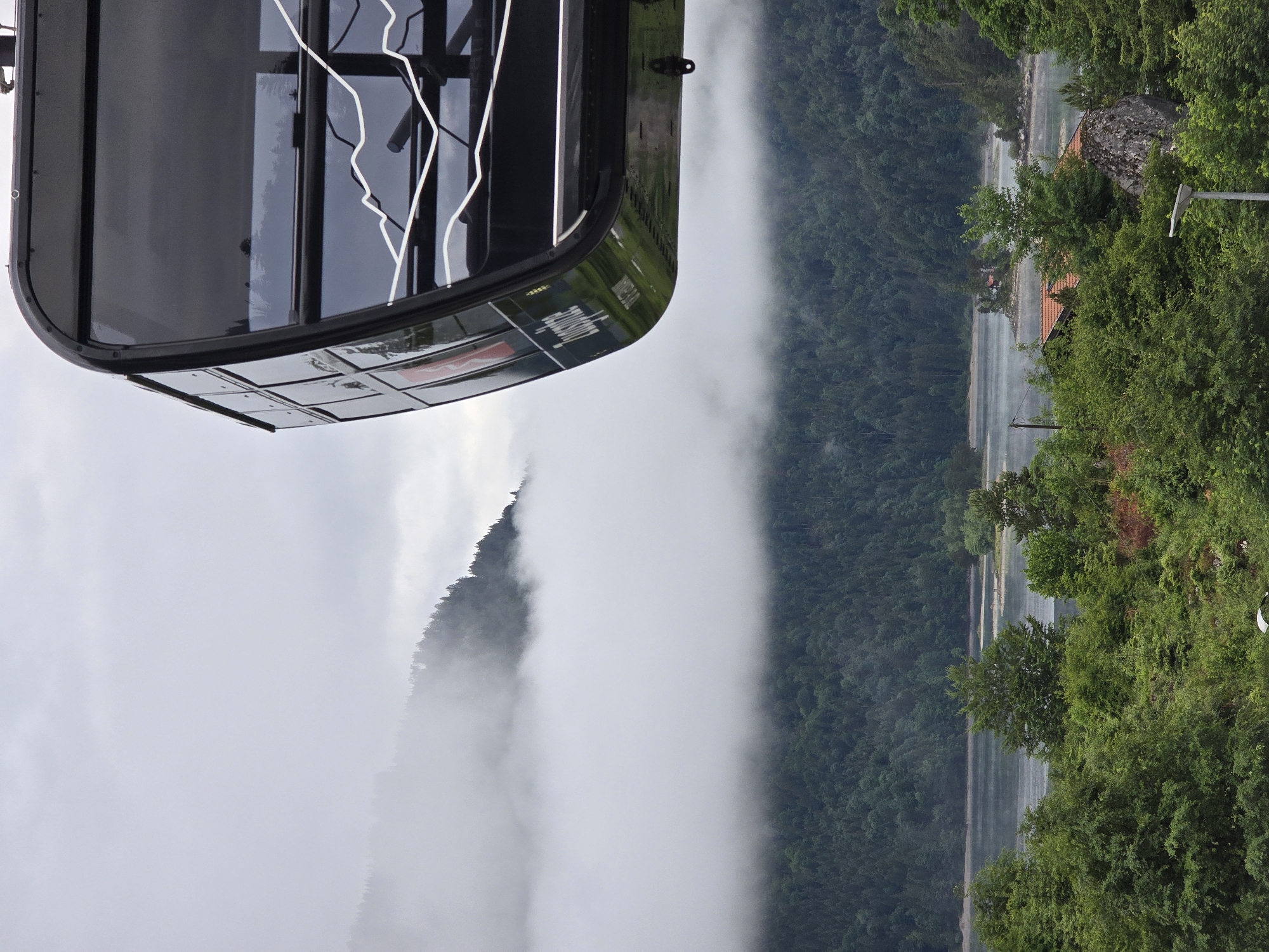 Early morning cable car journey documented near Zugspitze peak