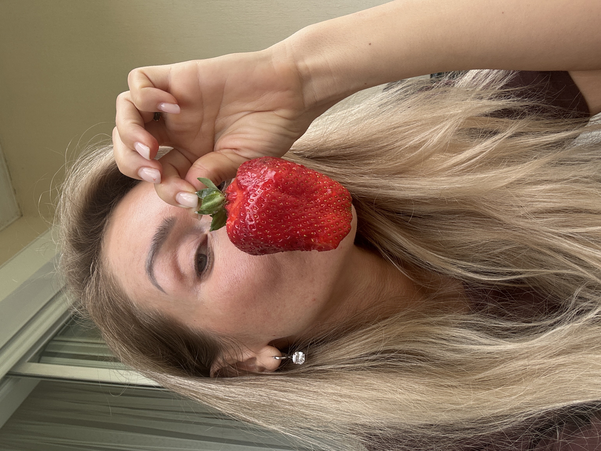Quiet domestic moments captured in Armavir: woman, poodle, strawberry