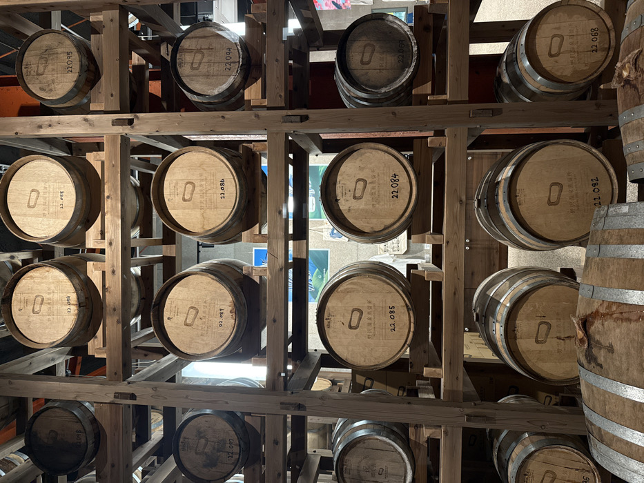 Visitor captures barrel aging room at Nozawa Onsen Distillery