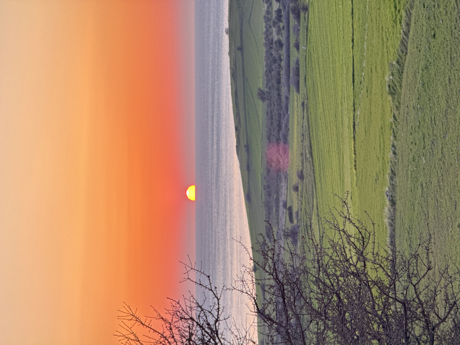 Sunset observed over sea near Alonia, Greece