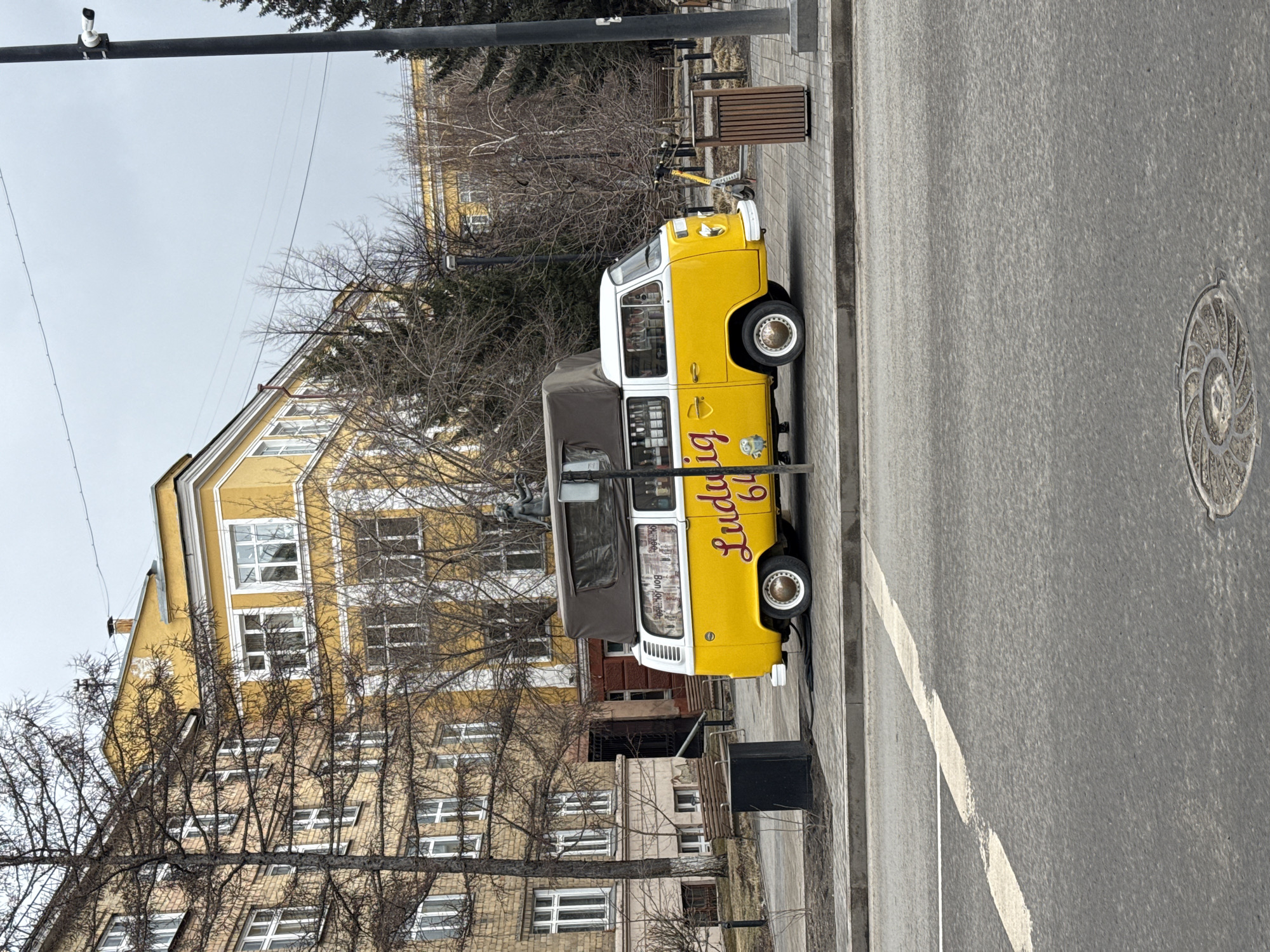 Morning documentation of Krasnoyarsk locations including cafes and landmarks
