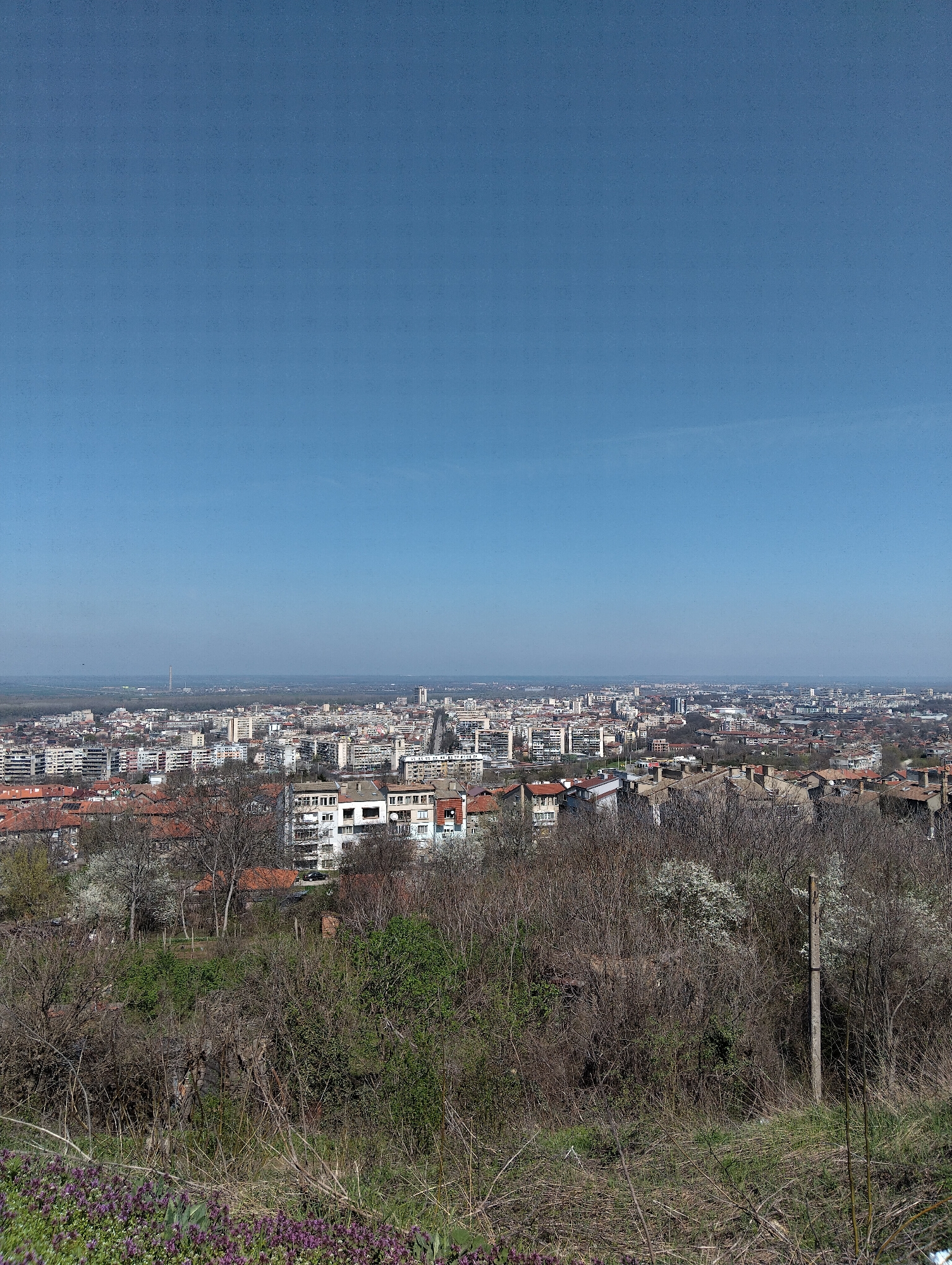Spring morning cityscape views documented in Ruse, Bulgaria