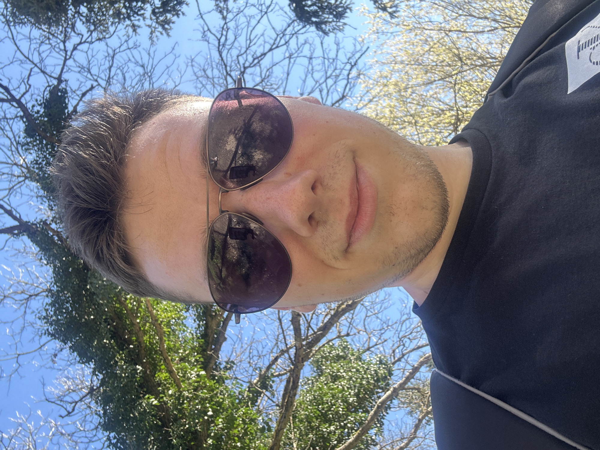 Person takes outdoor selfie in Pleven, Bulgaria