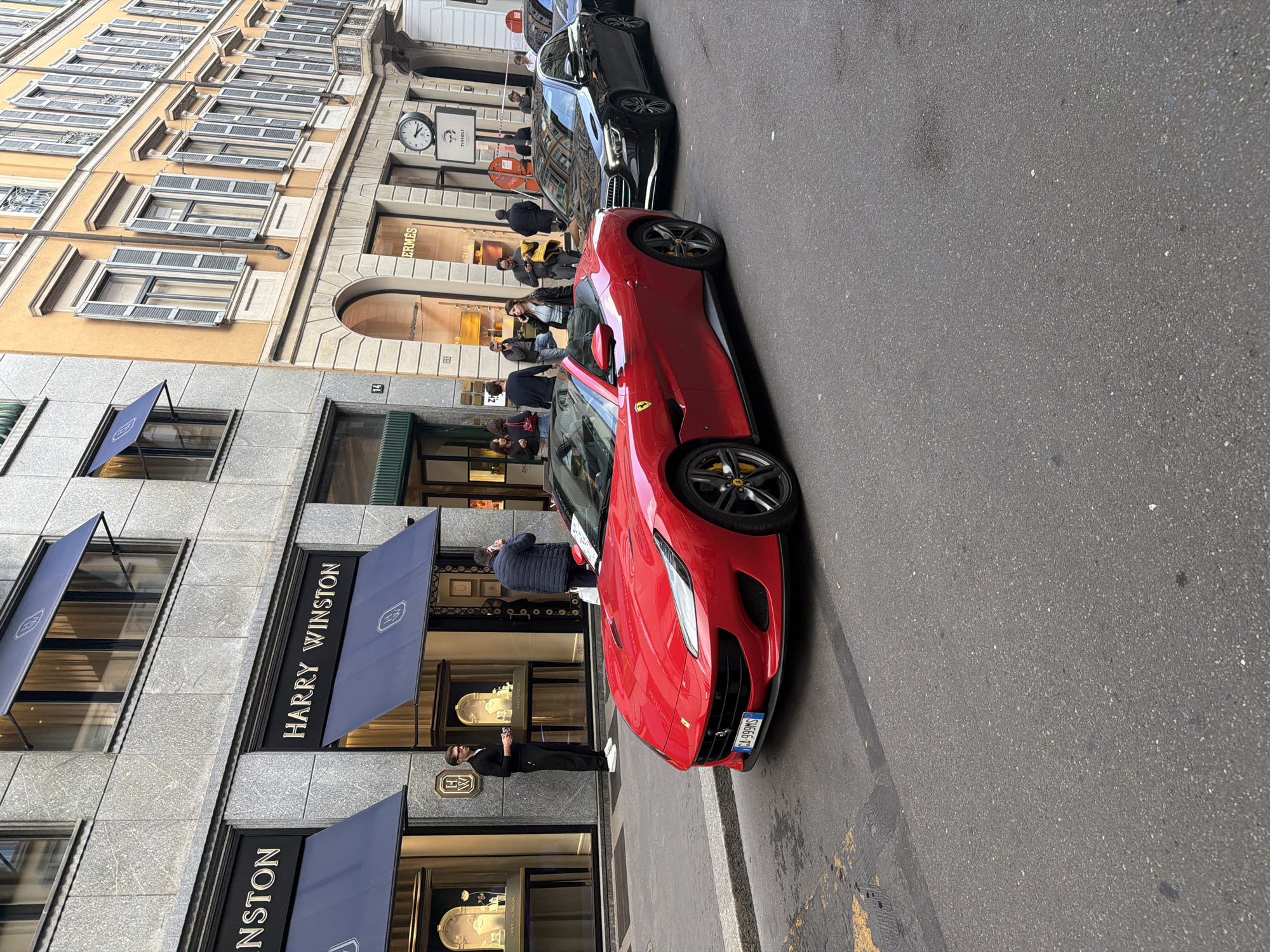 Luxury cars, fashion boutiques spotted in Milan shopping district