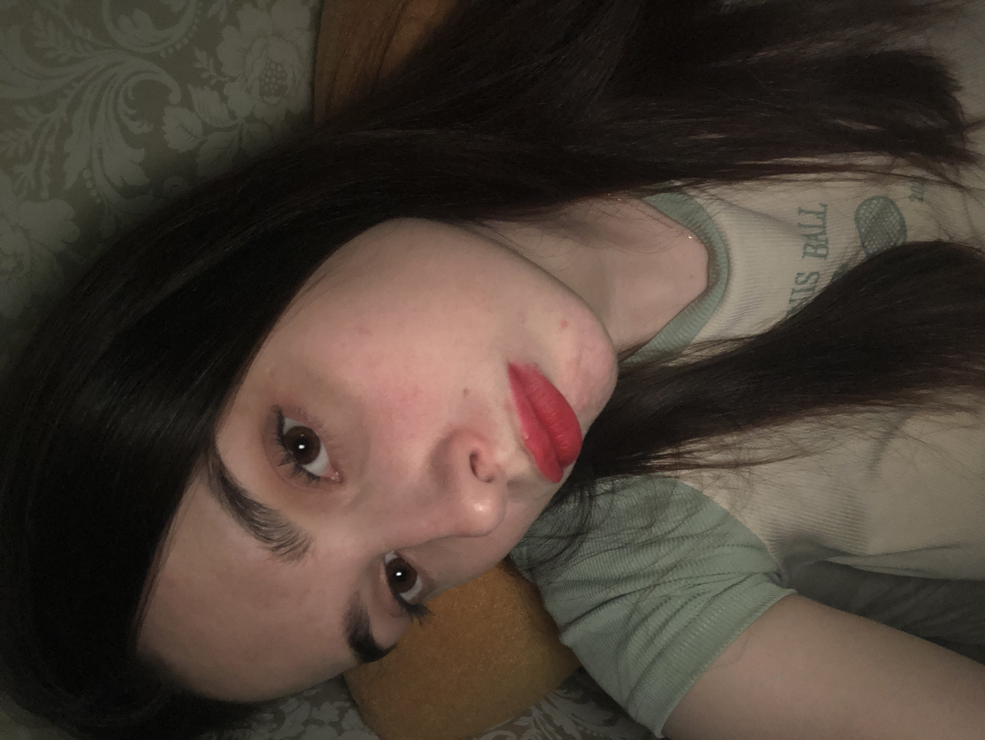 Woman takes intimate photos in bedroom in Noviy, Russia