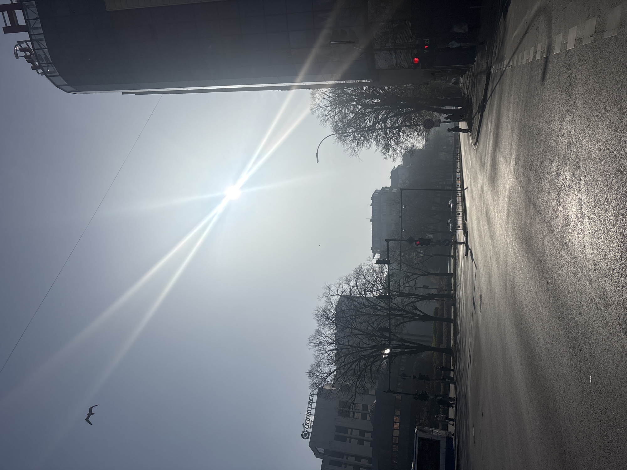 Morning sunlight illuminates Varna streets in Bulgaria