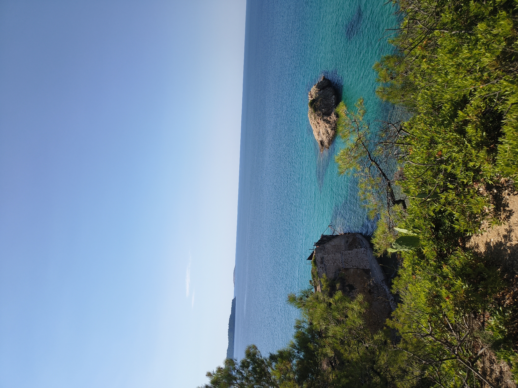Aegean Sea panorama from the green hills of Limenaria