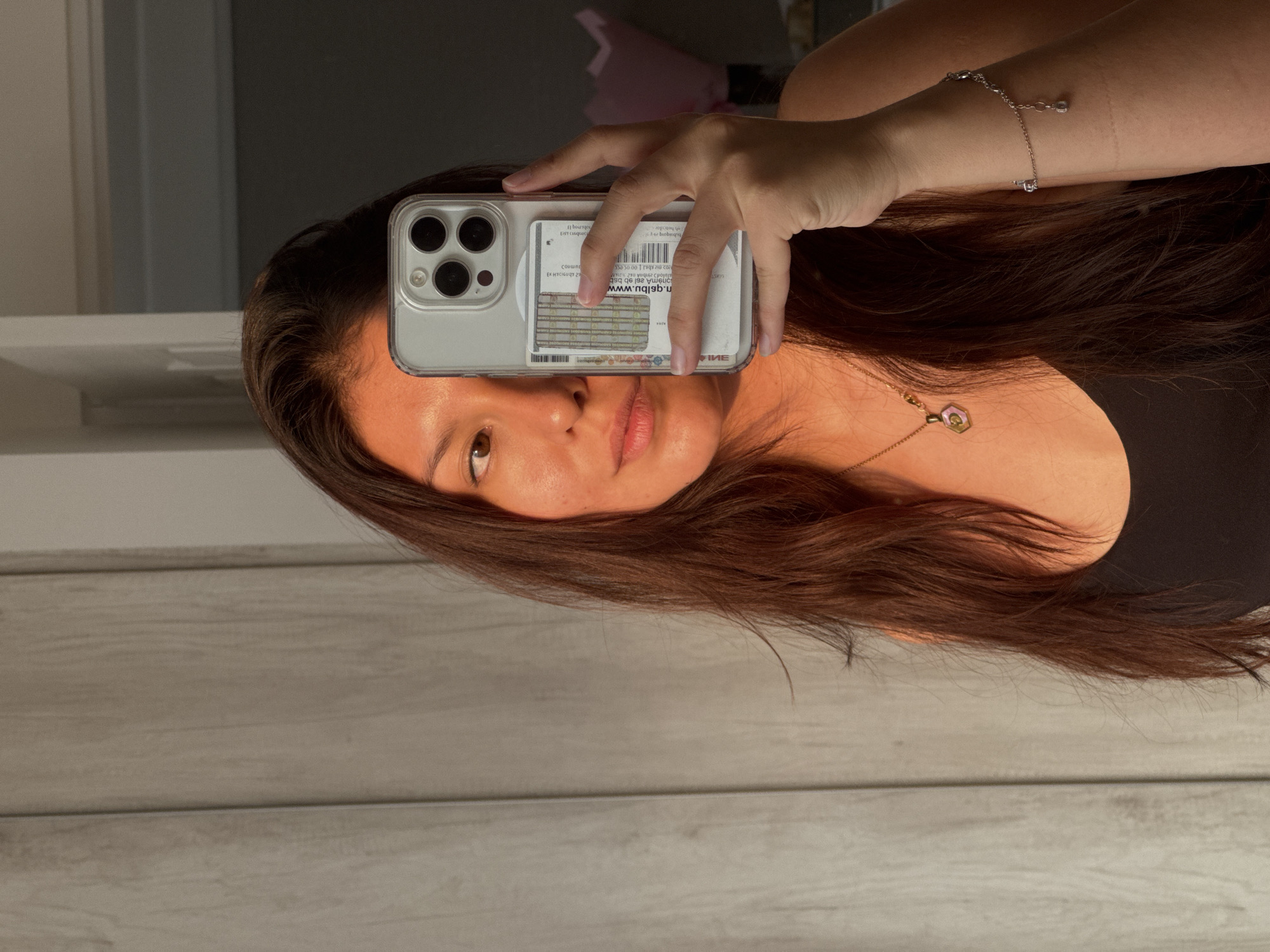 Woman takes mirror selfies in San Francisco Ocotlán, Mexico