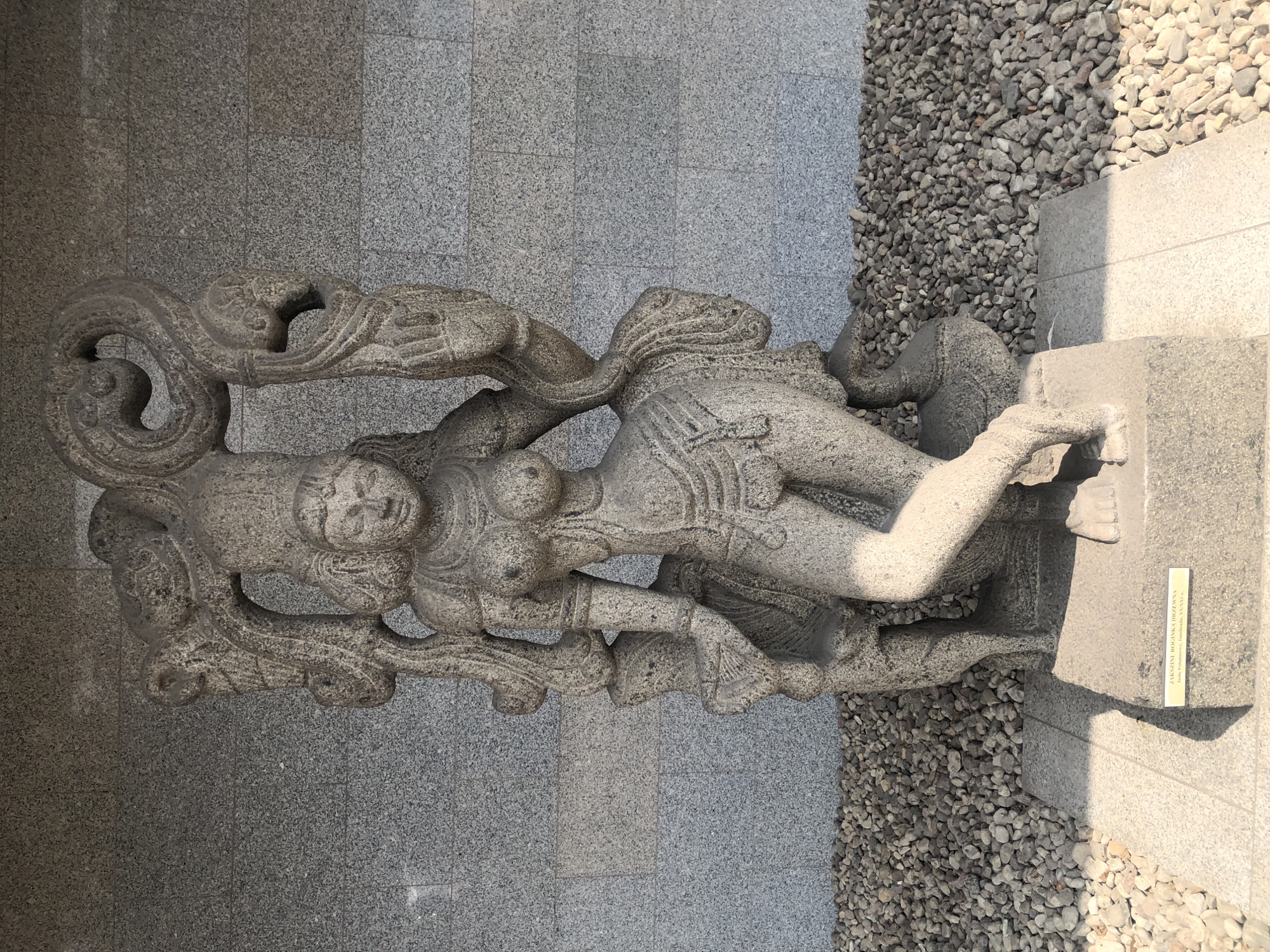Hindu and Christian sculptures at a Warsaw outdoor exhibition
