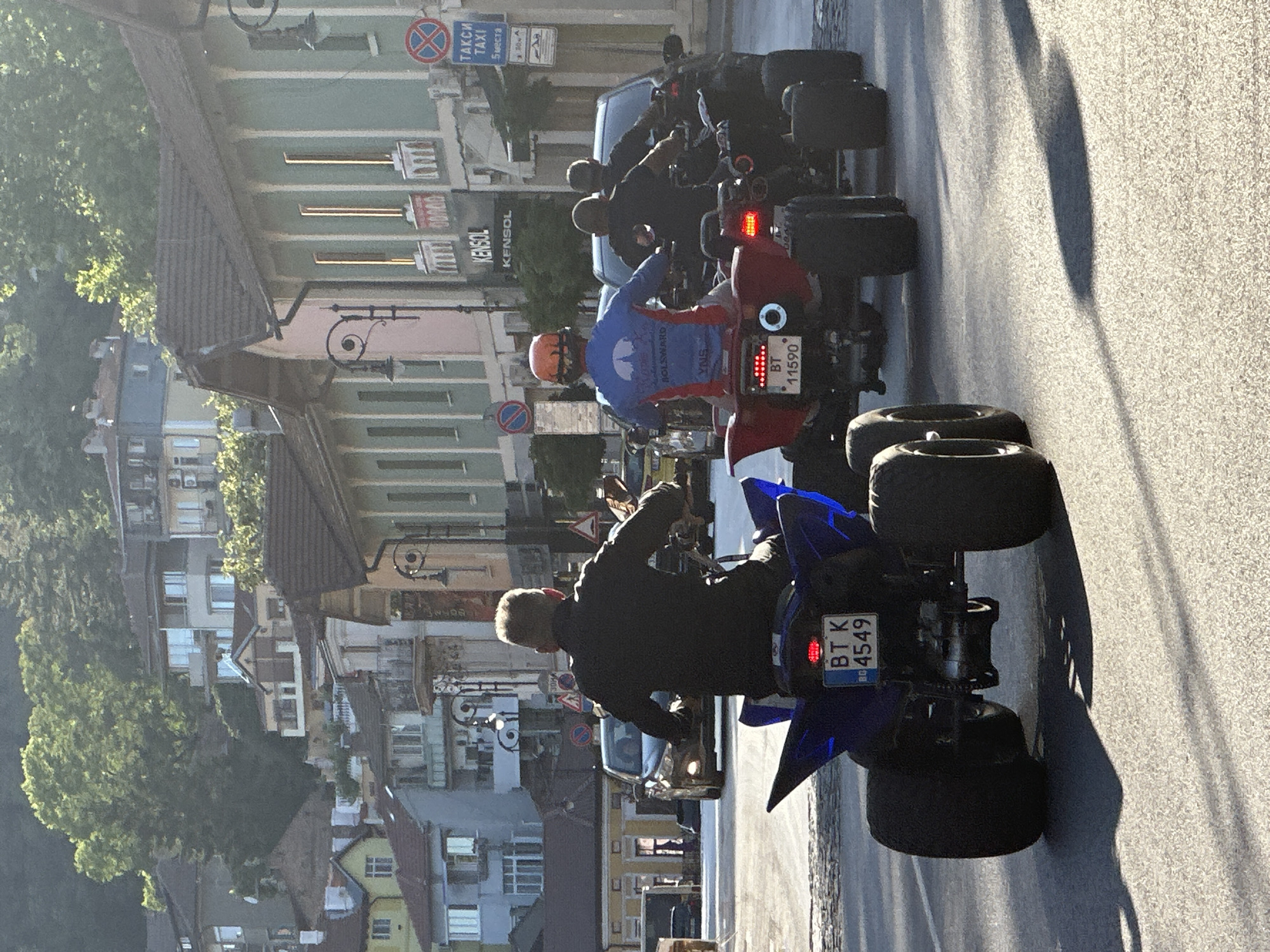 Mixed vehicle parade through Veliko Tarnovo streets