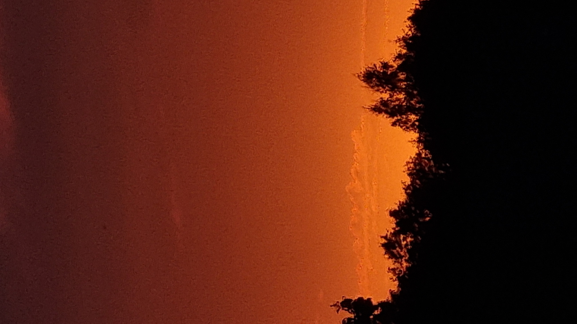 Intense summer sunset over a small Russian town