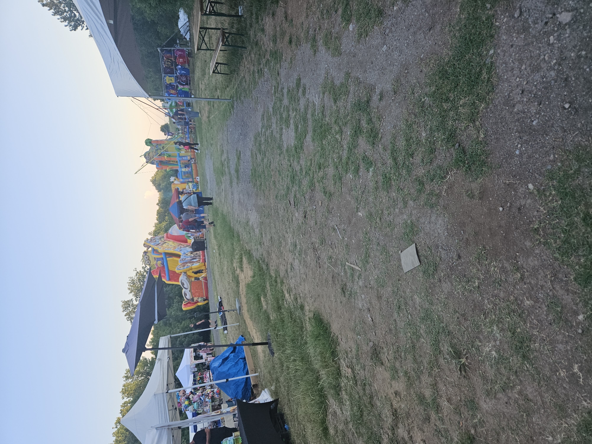 Outdoor fairground scene in Lyaskovets on a summer afternoon